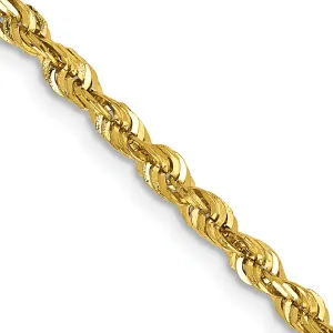 10K Gold Diamond-Cut Lightweight Rope Chain Necklace 18-Inch Polished Finish