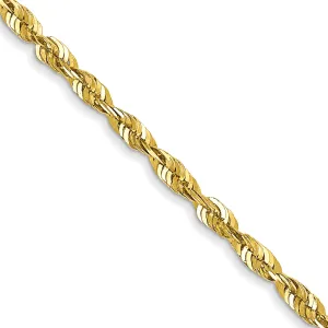 10K Yellow Gold Extra-Light Diamond-Cut Rope Chain Necklace 16