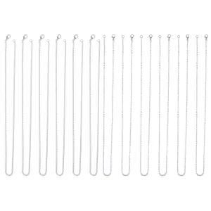 12 Pieces Silver Plated Link Cable Chain Necklaces and Twisted Cross Chain Necklace (18 Inch) 18 Inch