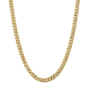 14K Gold Beveled Curb Chain Necklace with Lobster Clasp - 22 Inch