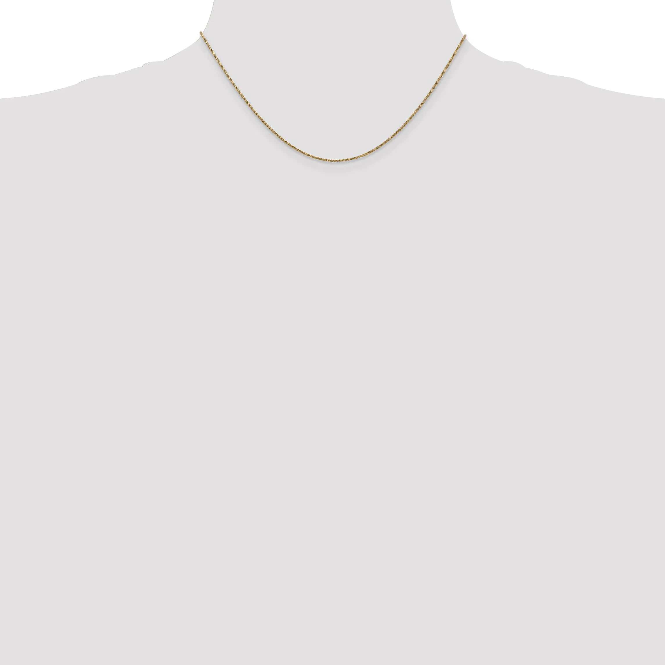 14K Gold Diamond-Cut Spiga Chain Necklace with Lobster Clasp
