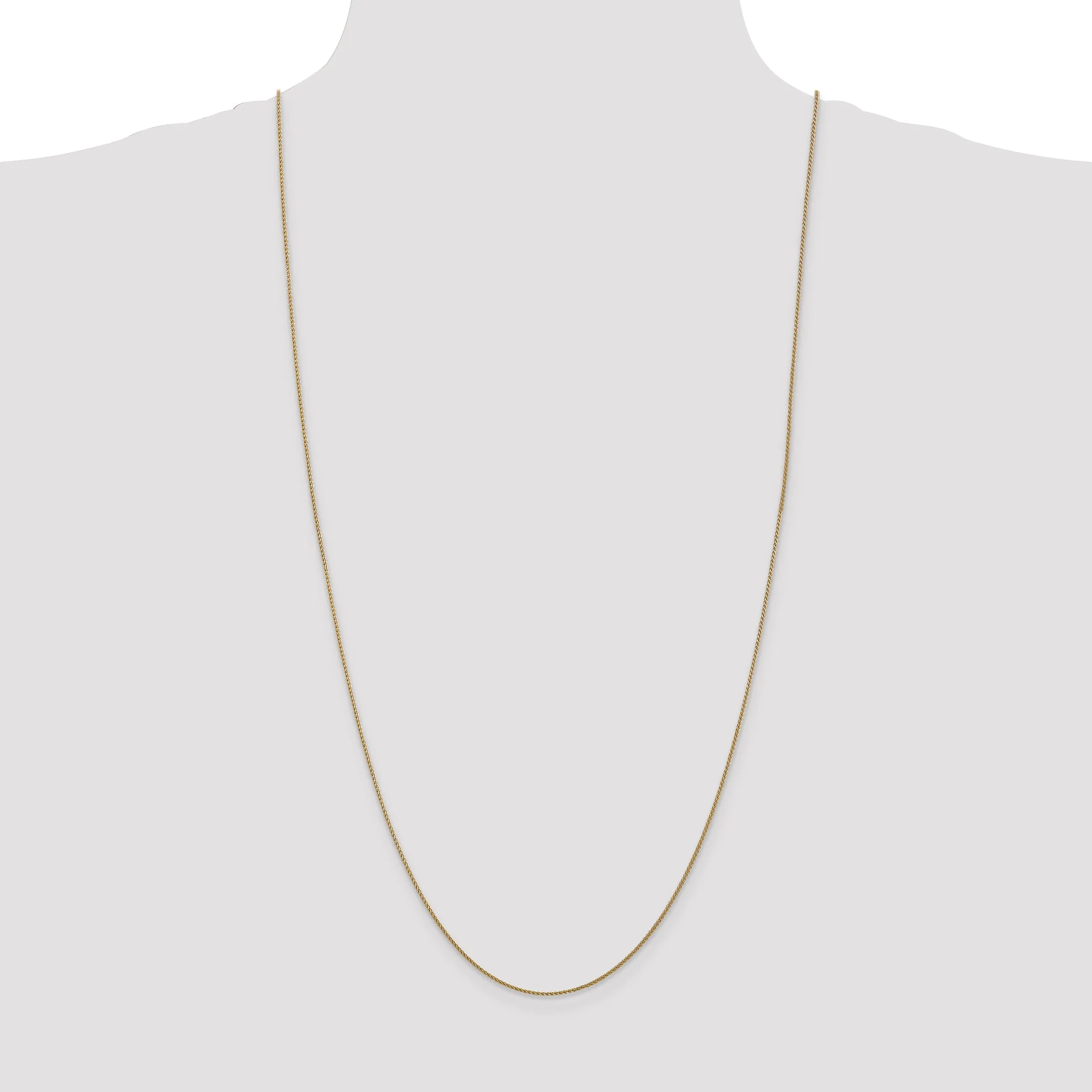 14K Gold Diamond-Cut Spiga Chain Necklace with Lobster Clasp