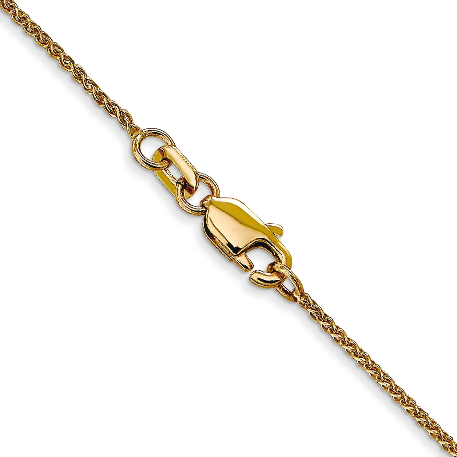 14K Gold Diamond-Cut Spiga Chain Necklace with Lobster Clasp