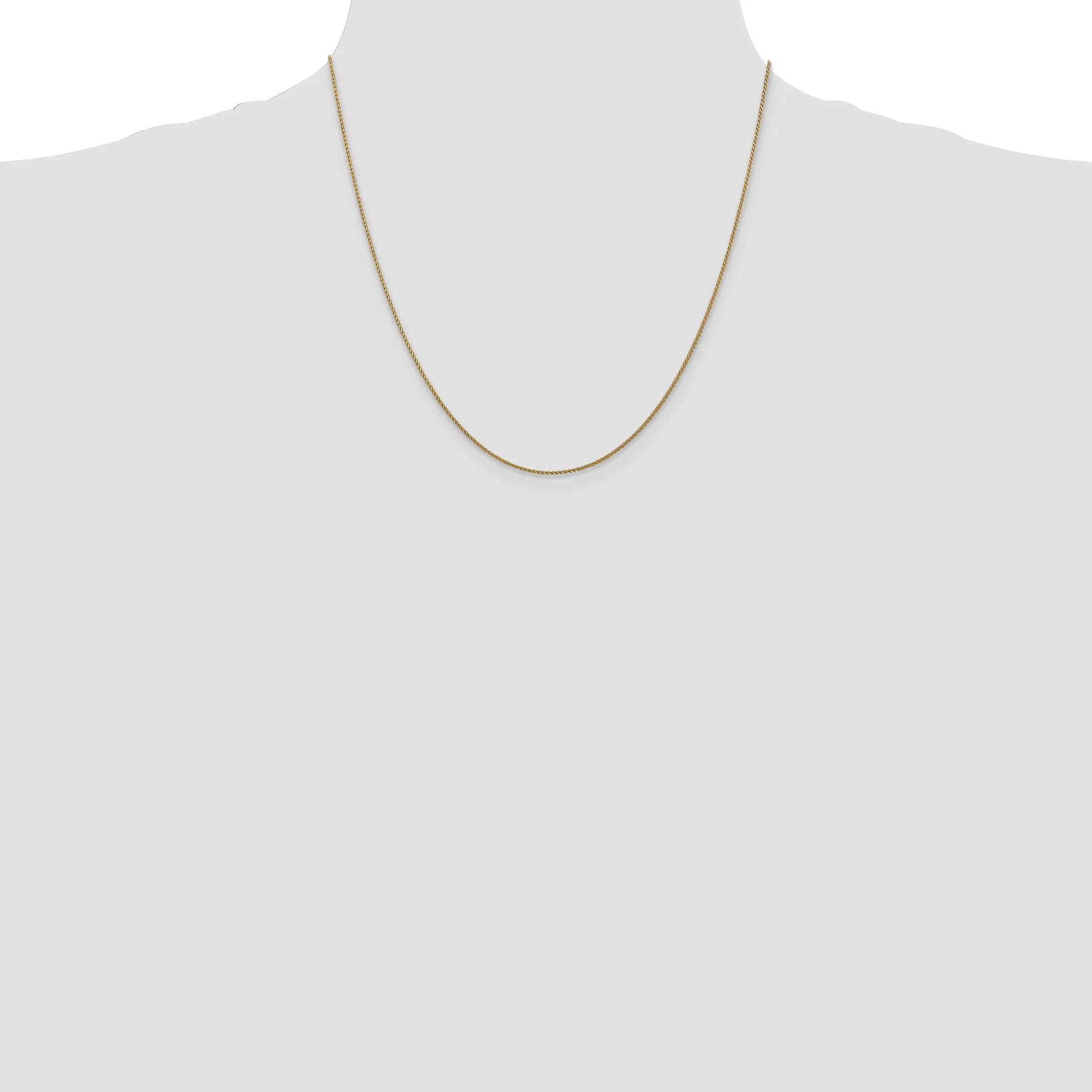 14K Gold Diamond-Cut Spiga Chain Necklace with Lobster Clasp