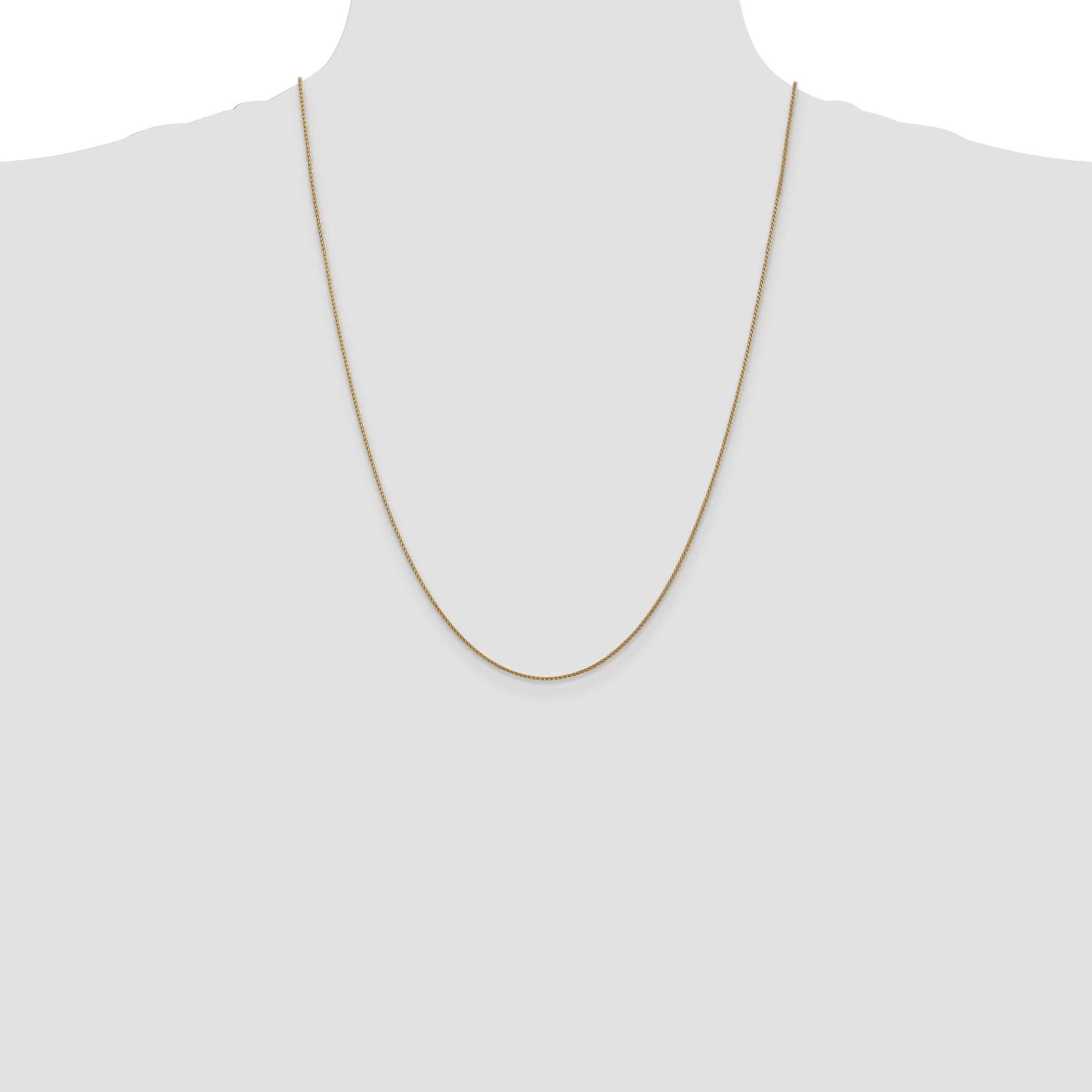 14K Gold Diamond-Cut Spiga Chain Necklace with Lobster Clasp
