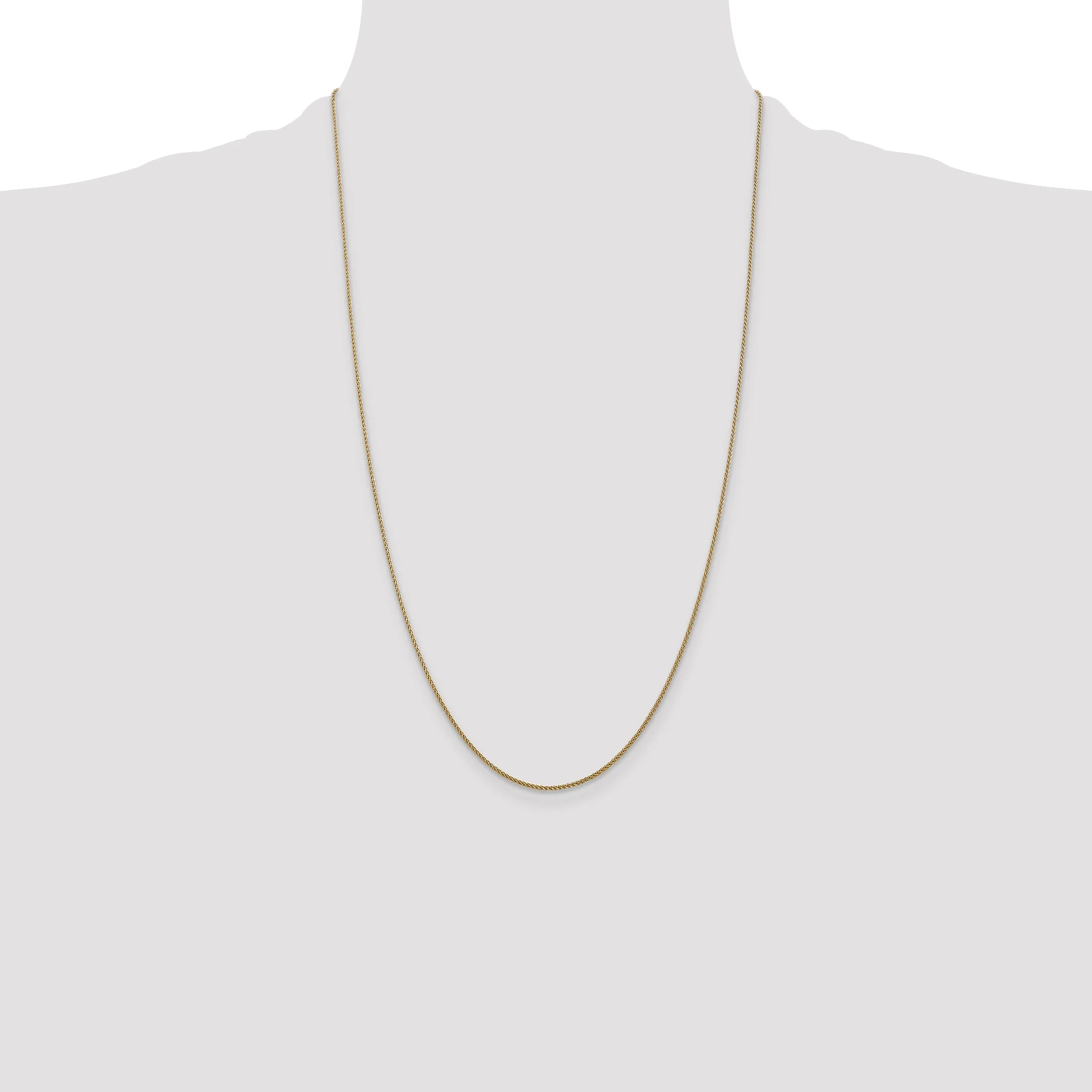 14K Gold Diamond-Cut Spiga Chain Necklace with Lobster Clasp
