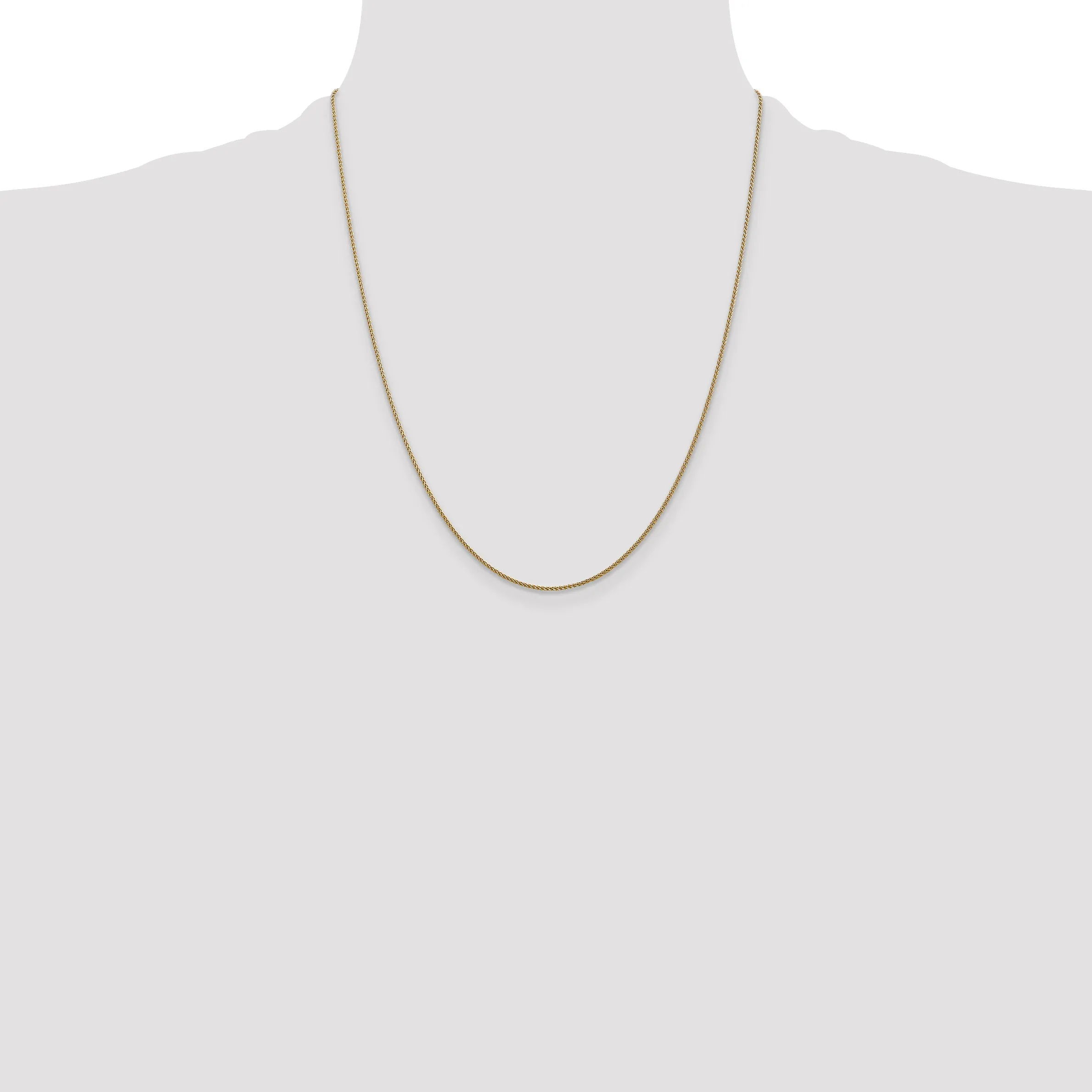 14K Gold Diamond-Cut Spiga Chain Necklace with Lobster Clasp