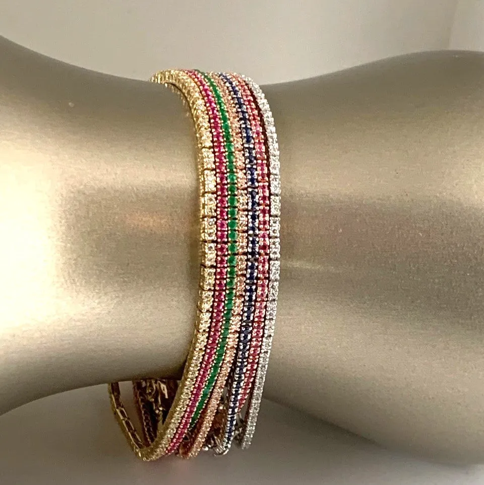 14k gold diamond flexible tennis bracelet BR1D