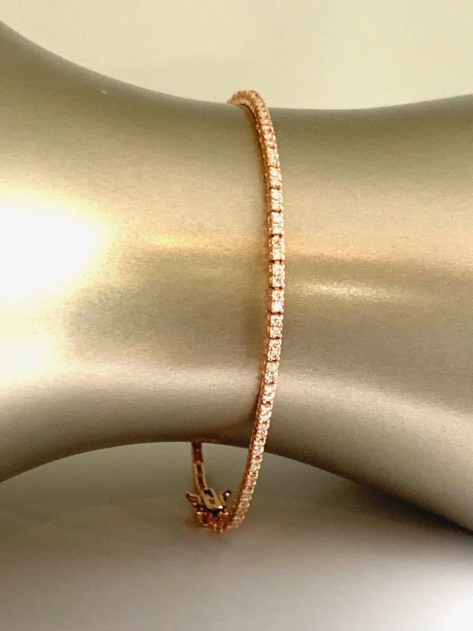 14k gold diamond flexible tennis bracelet BR1D