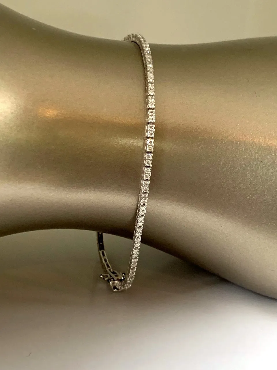 14k gold diamond flexible tennis bracelet BR1D