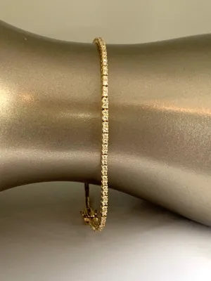 14k gold diamond flexible tennis bracelet BR1D