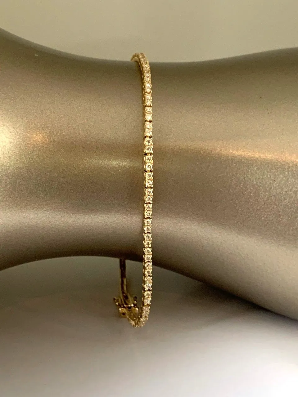 14k gold diamond flexible tennis bracelet BR1D