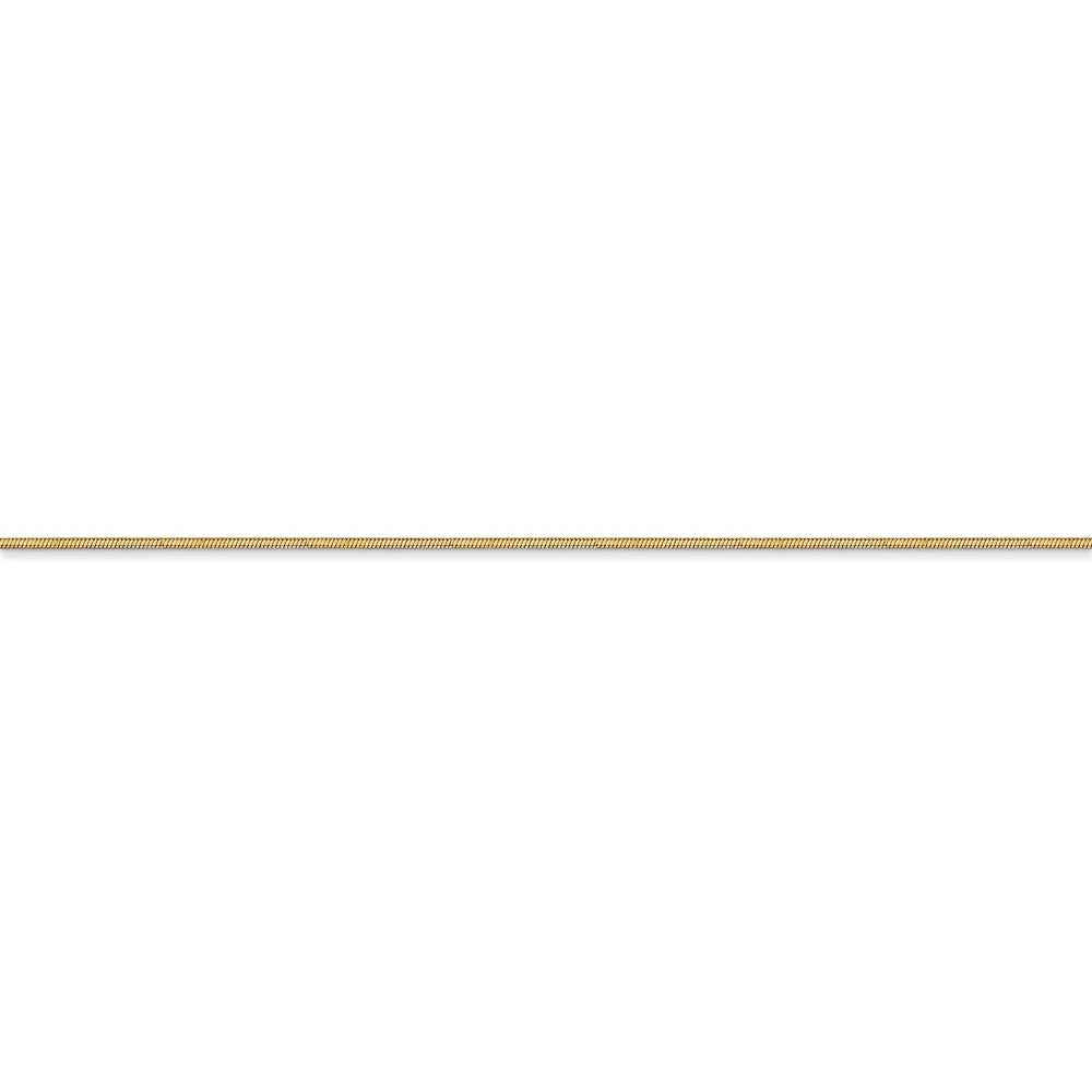 14K Gold Octagonal Snake Chain Necklace with Lobster Clasp - 14 Inch