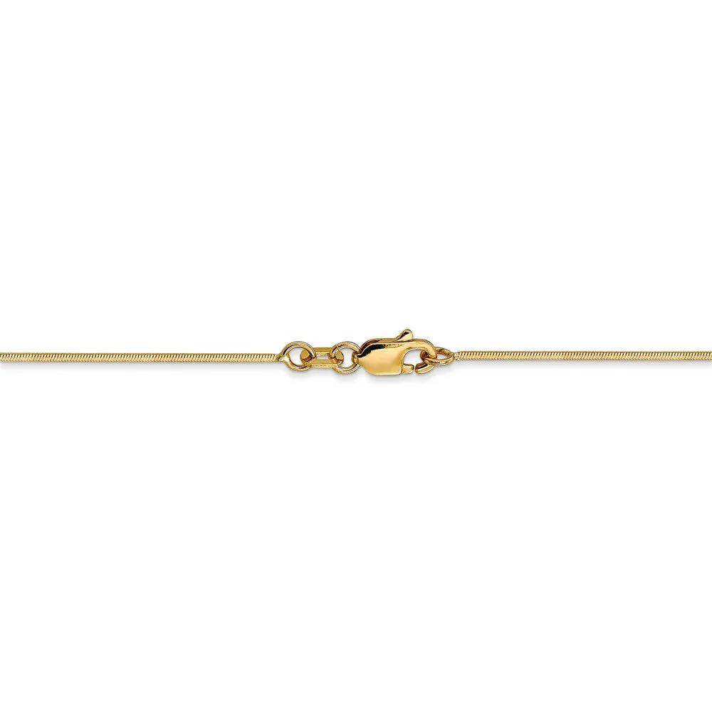 14K Gold Octagonal Snake Chain Necklace with Lobster Clasp - 14 Inch