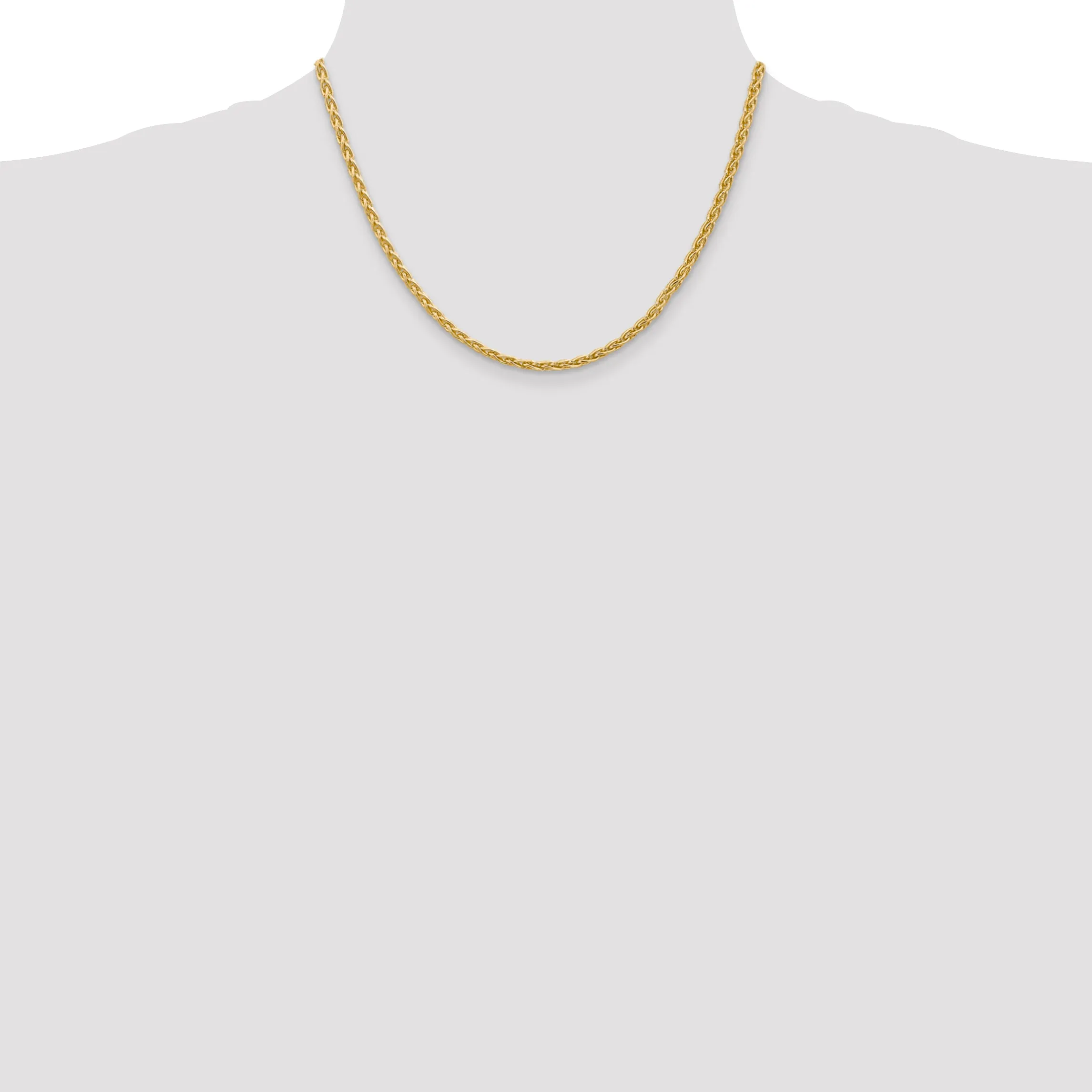 14K Gold Parisian Wheat Chain Necklace with Polished Lobster Clasp