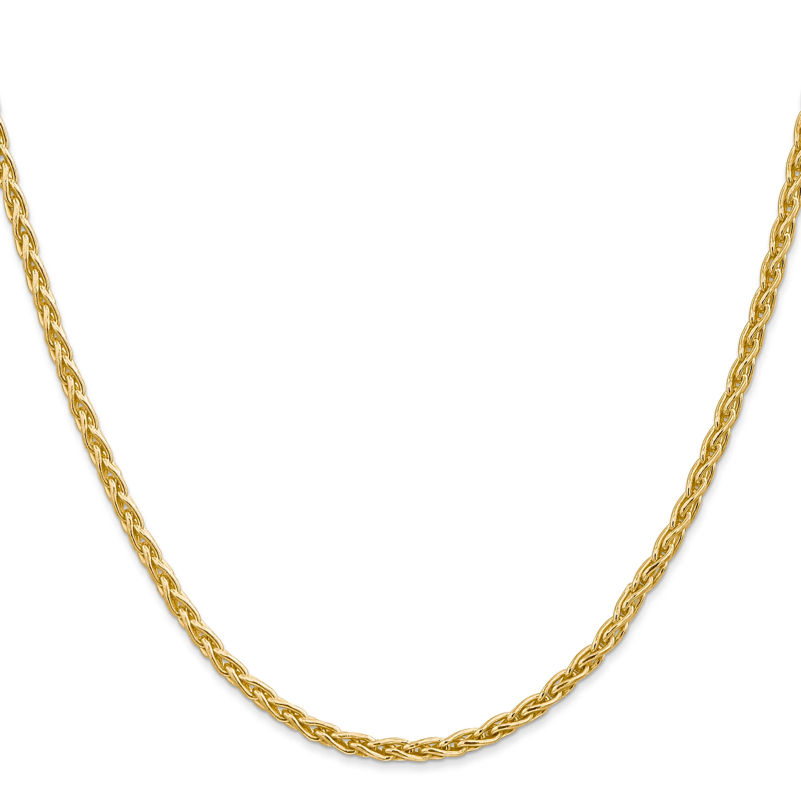 14K Gold Parisian Wheat Chain Necklace with Polished Lobster Clasp