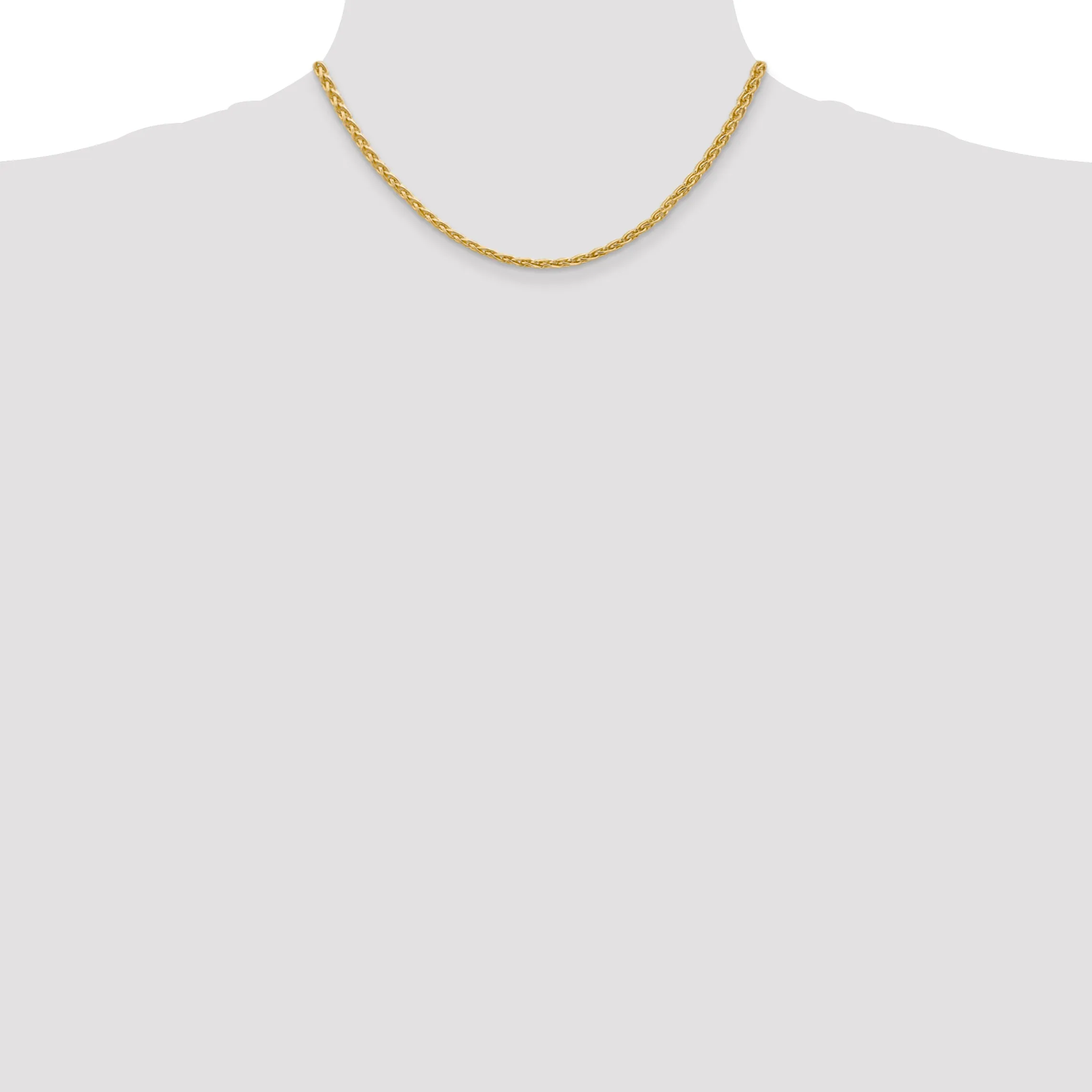 14K Gold Parisian Wheat Chain Necklace with Polished Lobster Clasp