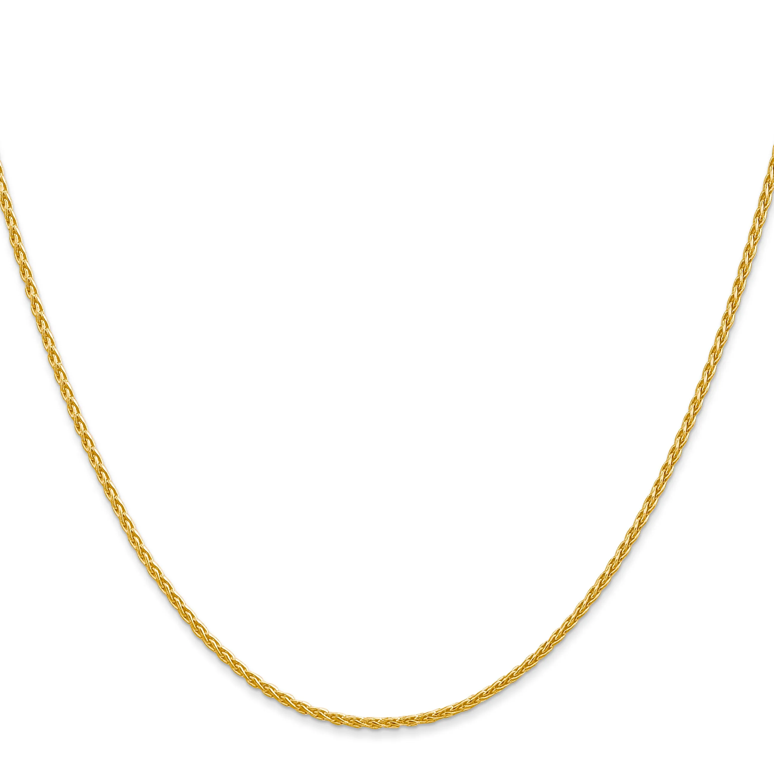 14K Gold Polished Wheat Chain Necklace with Lobster Clasp Elegant Women's Accessory