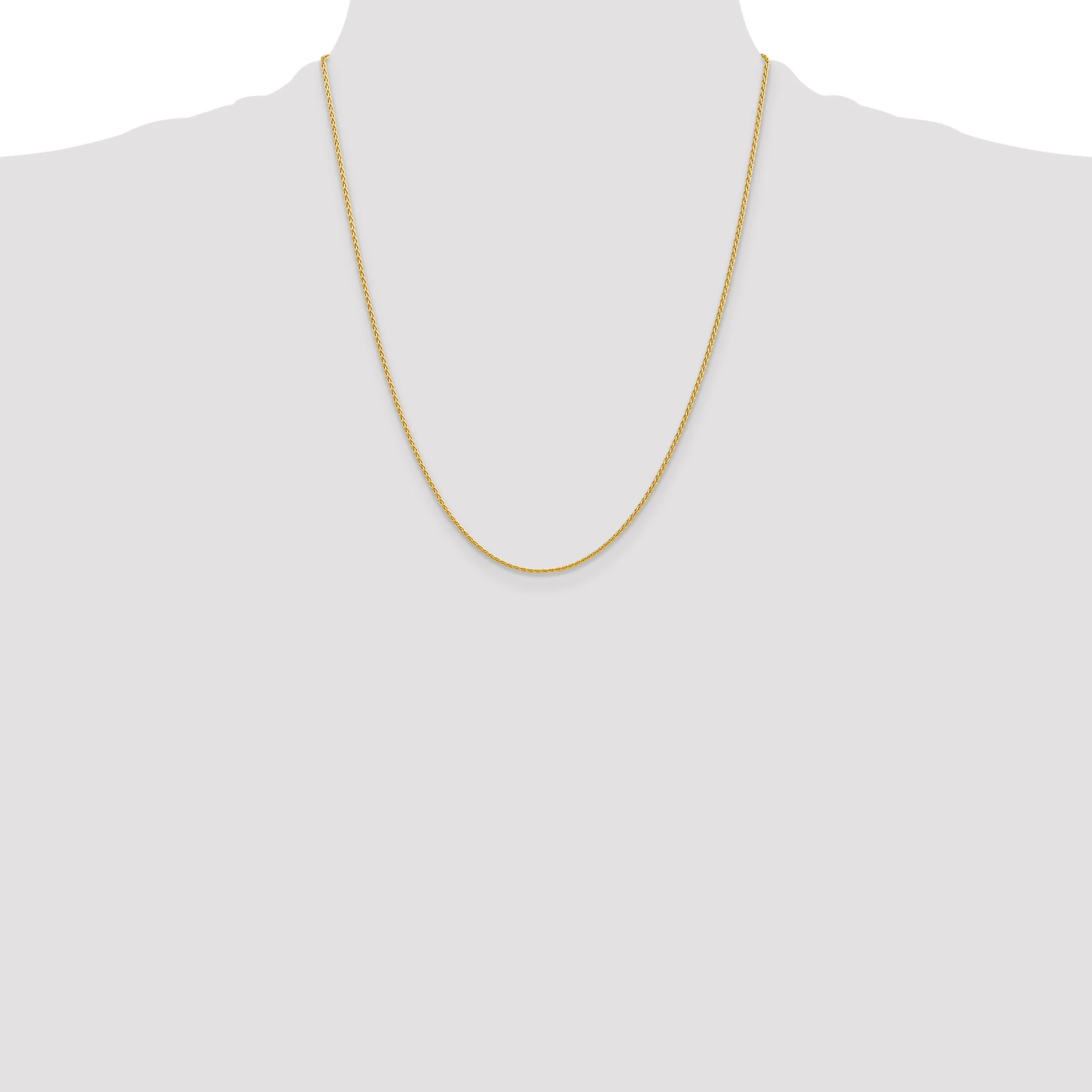 14K Gold Polished Wheat Chain Necklace with Lobster Clasp Elegant Women's Accessory