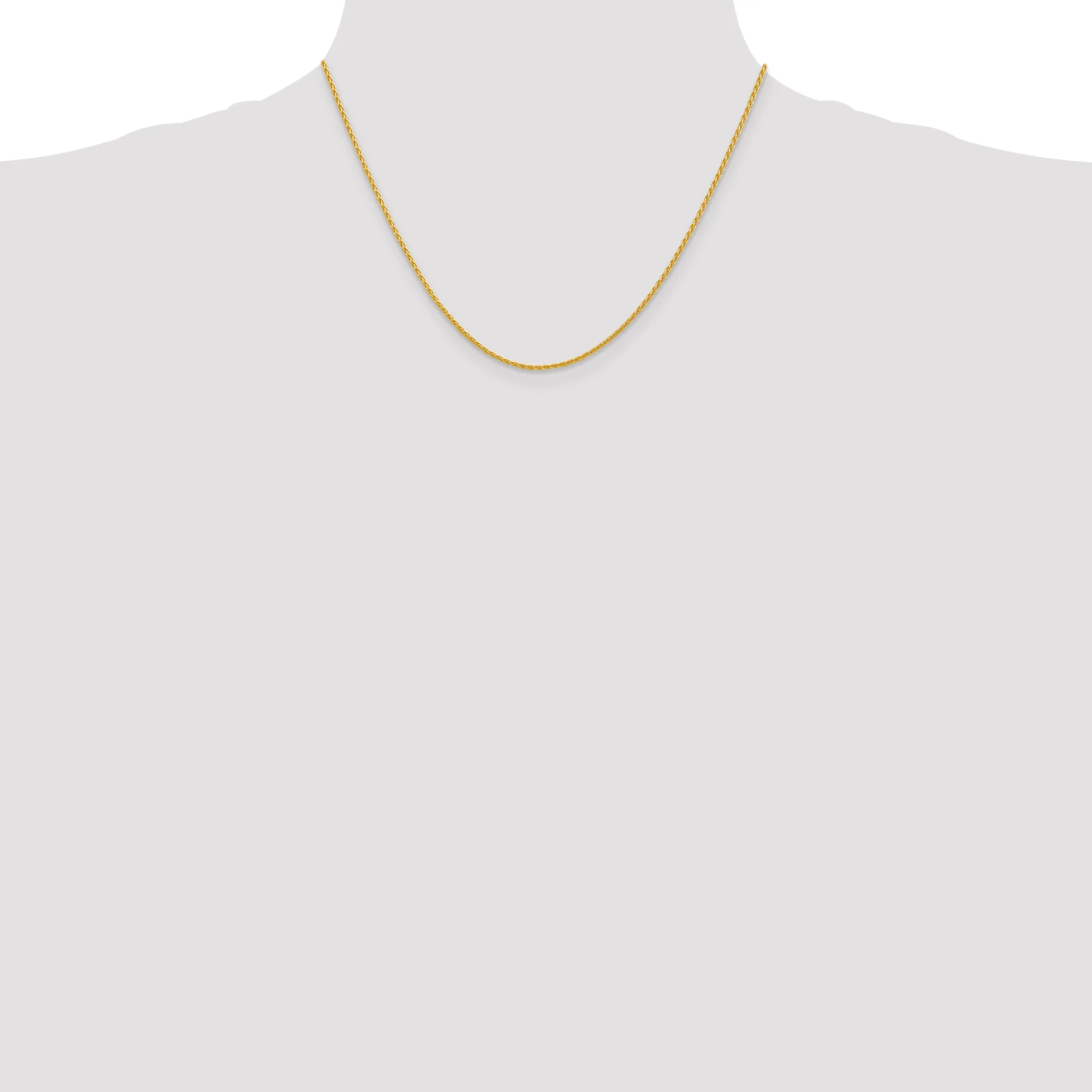 14K Gold Polished Wheat Chain Necklace with Lobster Clasp Elegant Women's Accessory
