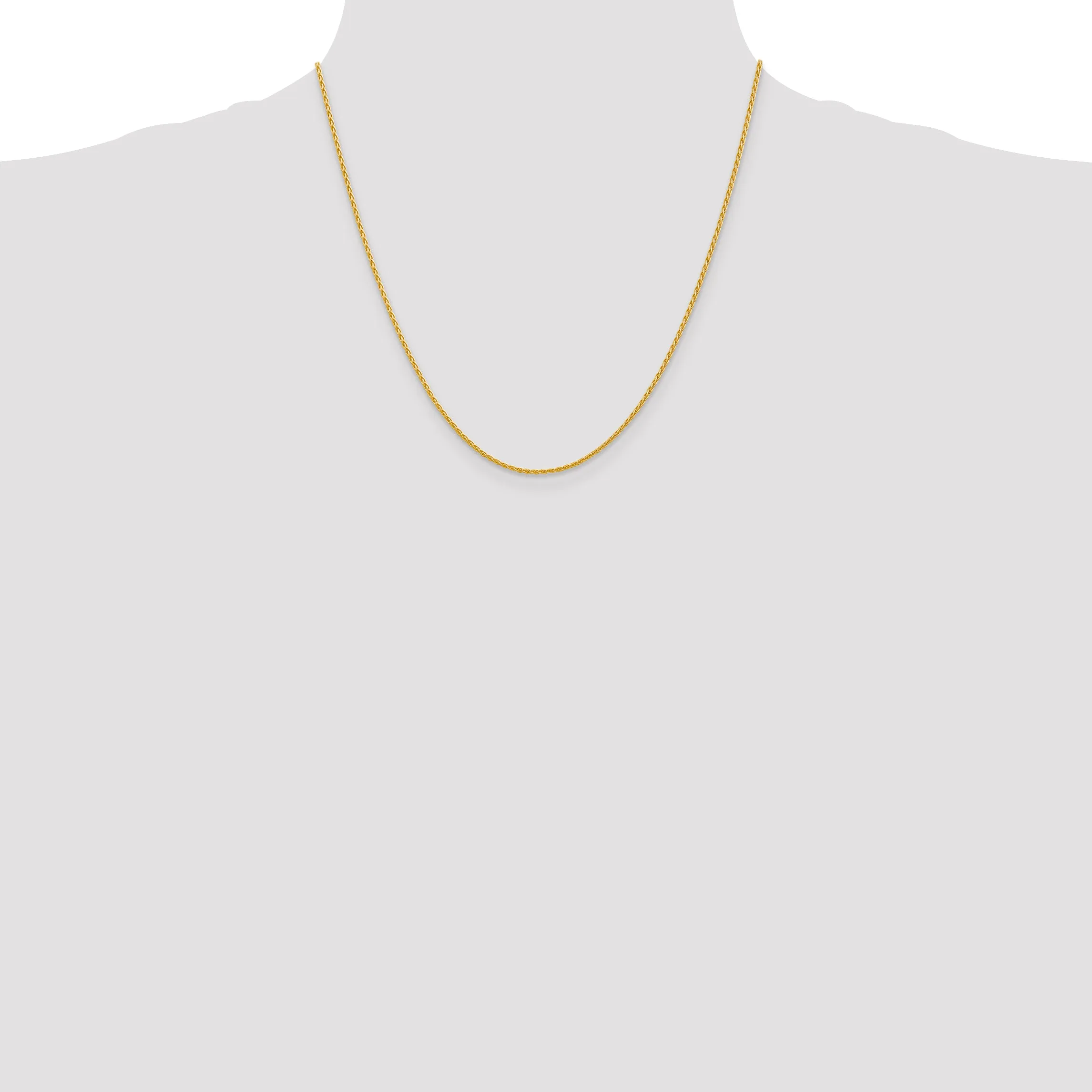 14K Gold Polished Wheat Chain Necklace with Lobster Clasp Elegant Women's Accessory