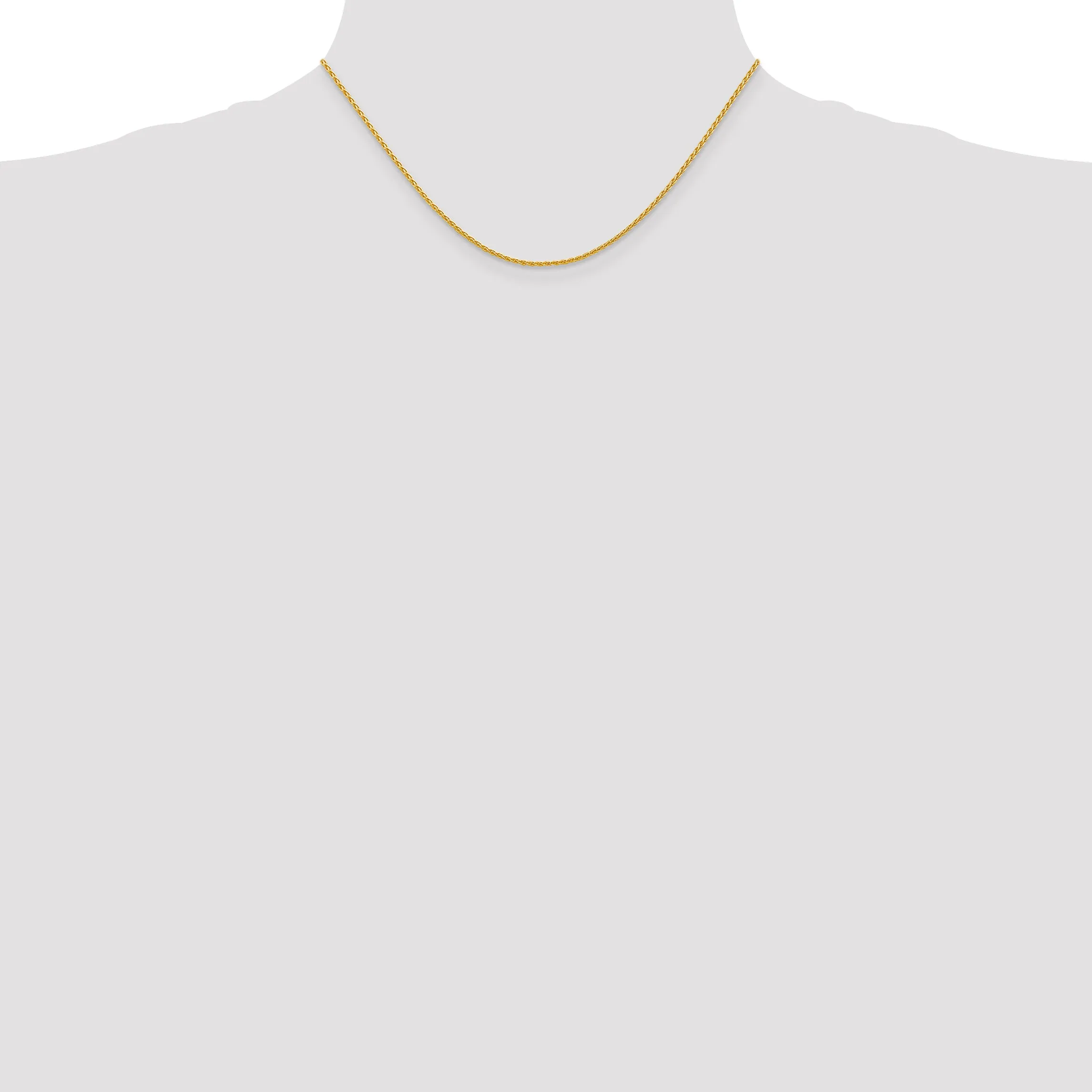 14K Gold Polished Wheat Chain Necklace with Lobster Clasp Elegant Women's Accessory