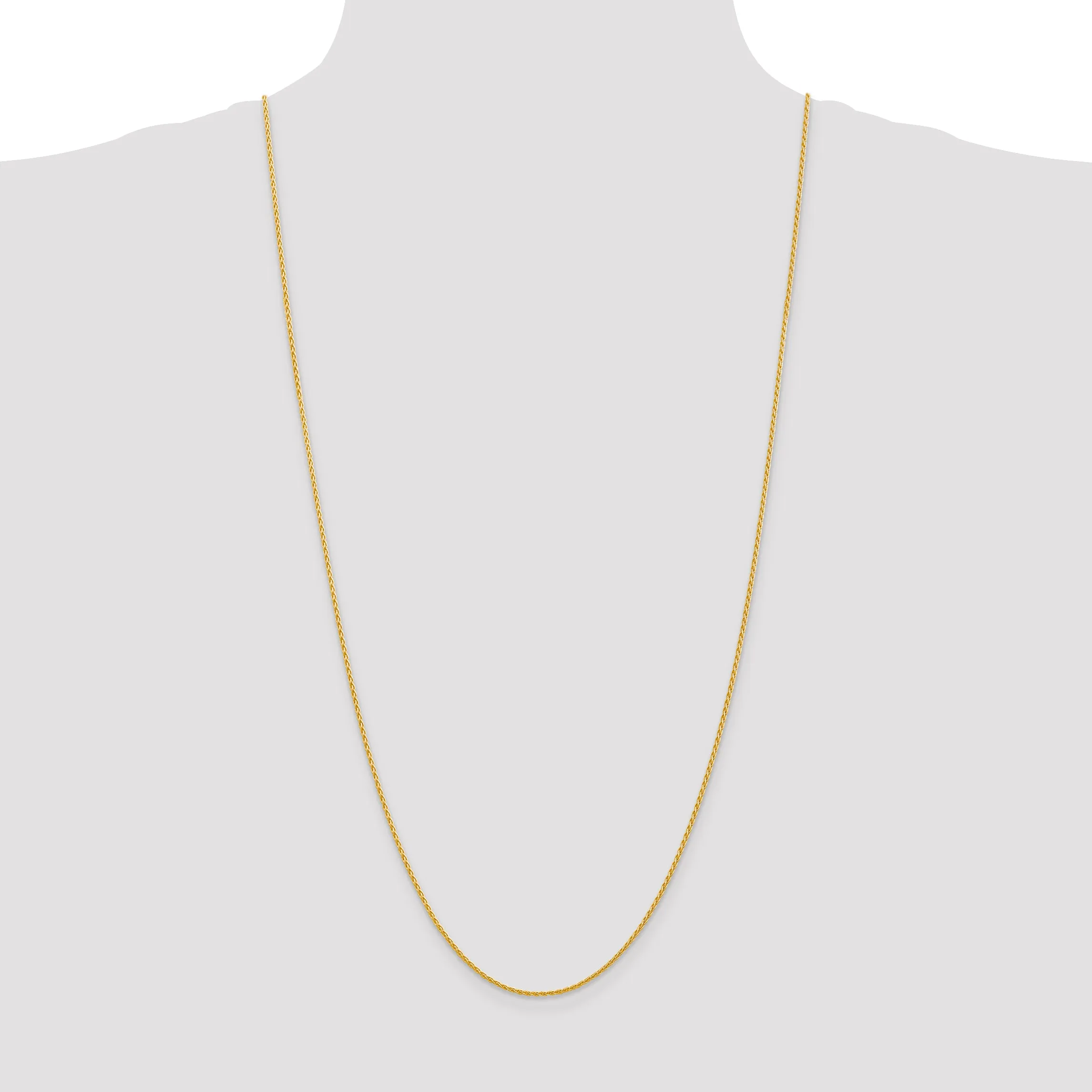 14K Gold Polished Wheat Chain Necklace with Lobster Clasp Elegant Women's Accessory