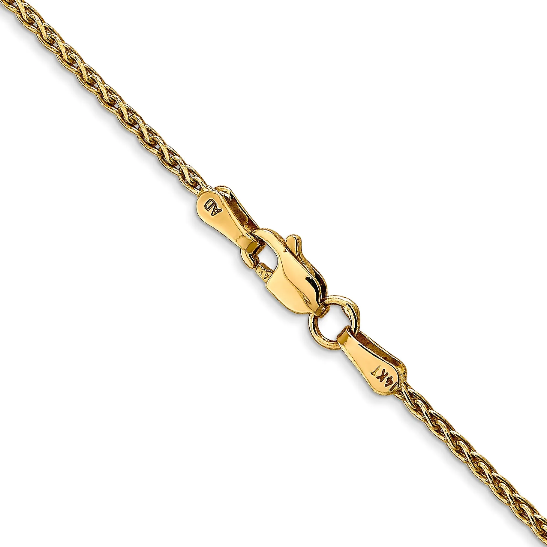 14K Gold Polished Wheat Chain Necklace with Lobster Clasp Elegant Women's Accessory