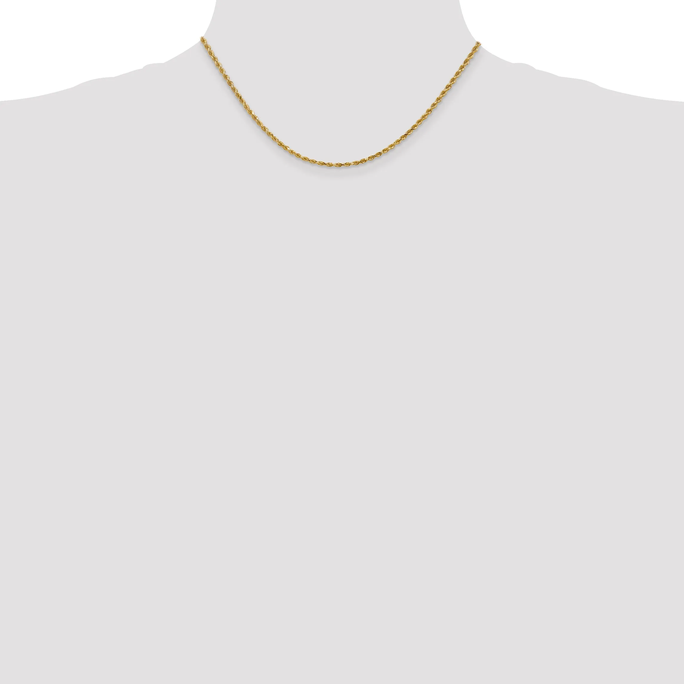 14K Gold Women's Diamond-Cut Rope Chain with Lobster Clasp