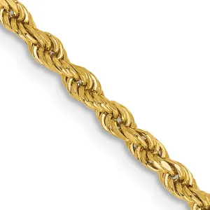 14K Gold Women's Diamond-Cut Rope Chain with Lobster Clasp