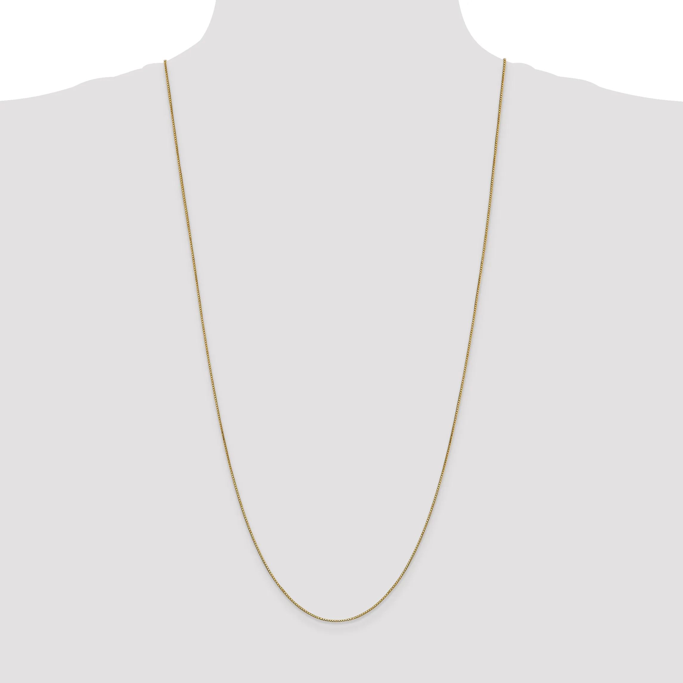 14K Gold Women's Polished Box Chain Necklace 14-inch Elegantly Crafted by Sophia Jewelers