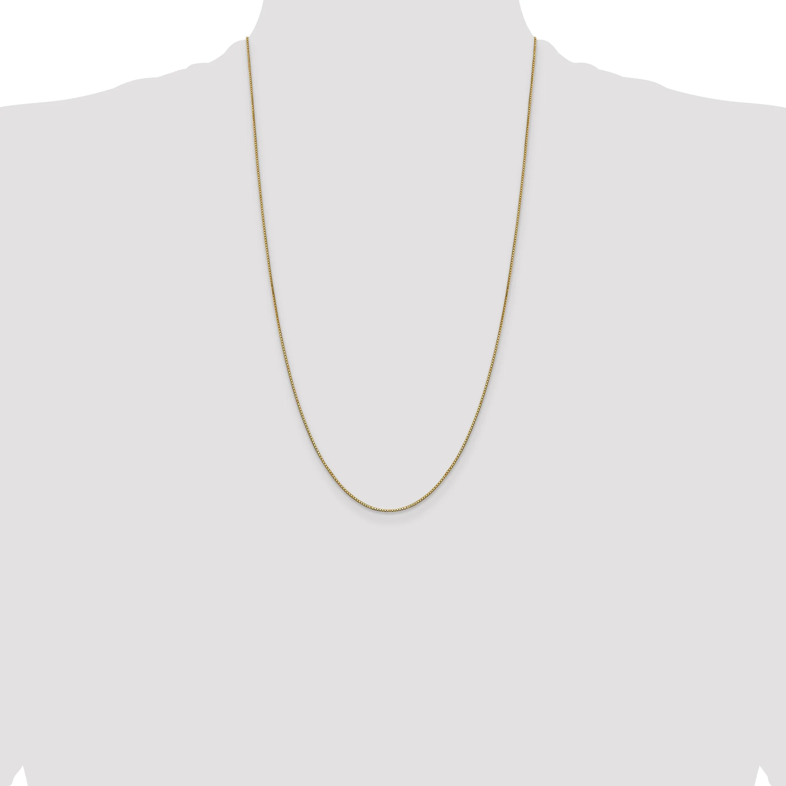 14K Gold Women's Polished Box Chain Necklace 14-inch Elegantly Crafted by Sophia Jewelers