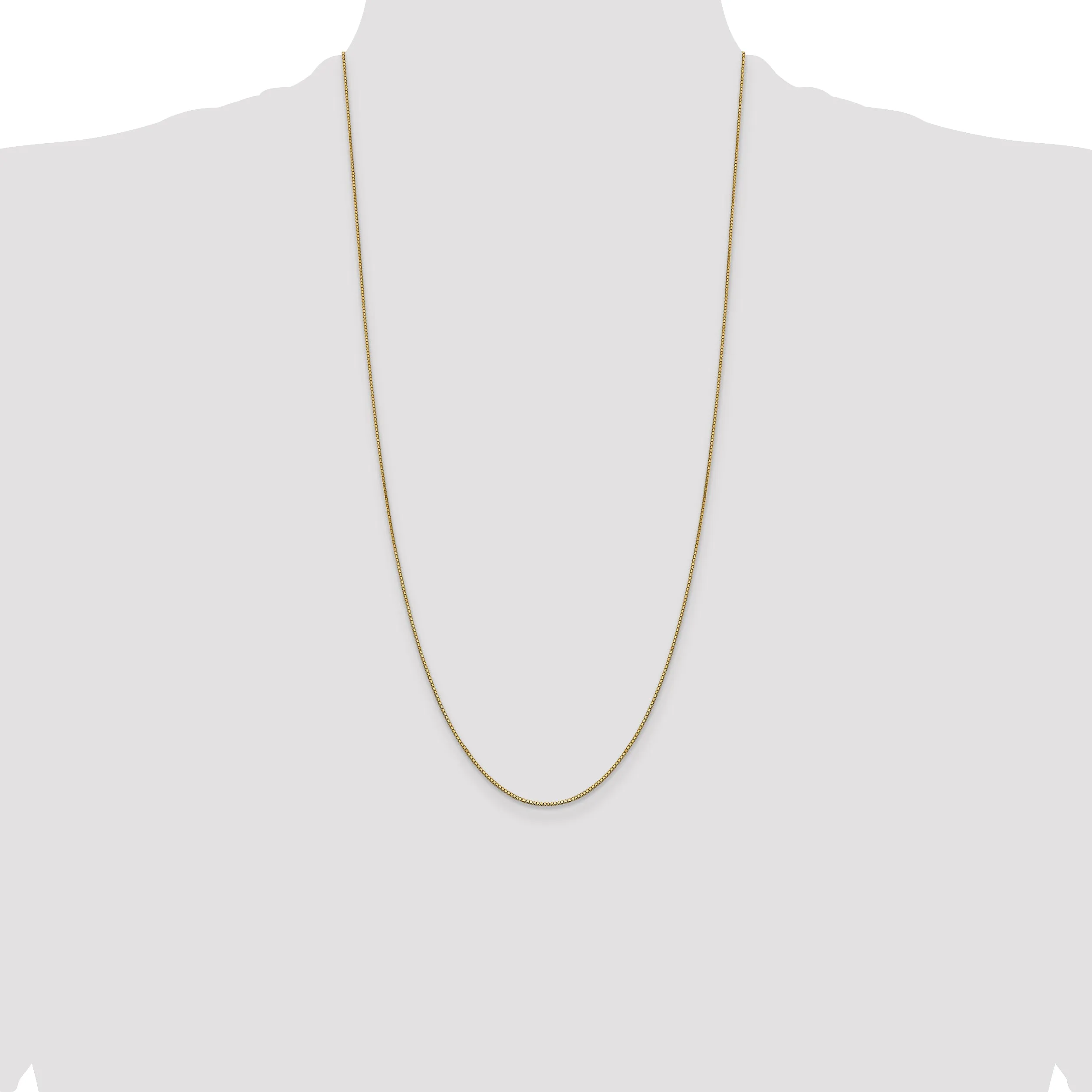14K Gold Women's Polished Box Chain Necklace 14-inch Elegantly Crafted by Sophia Jewelers