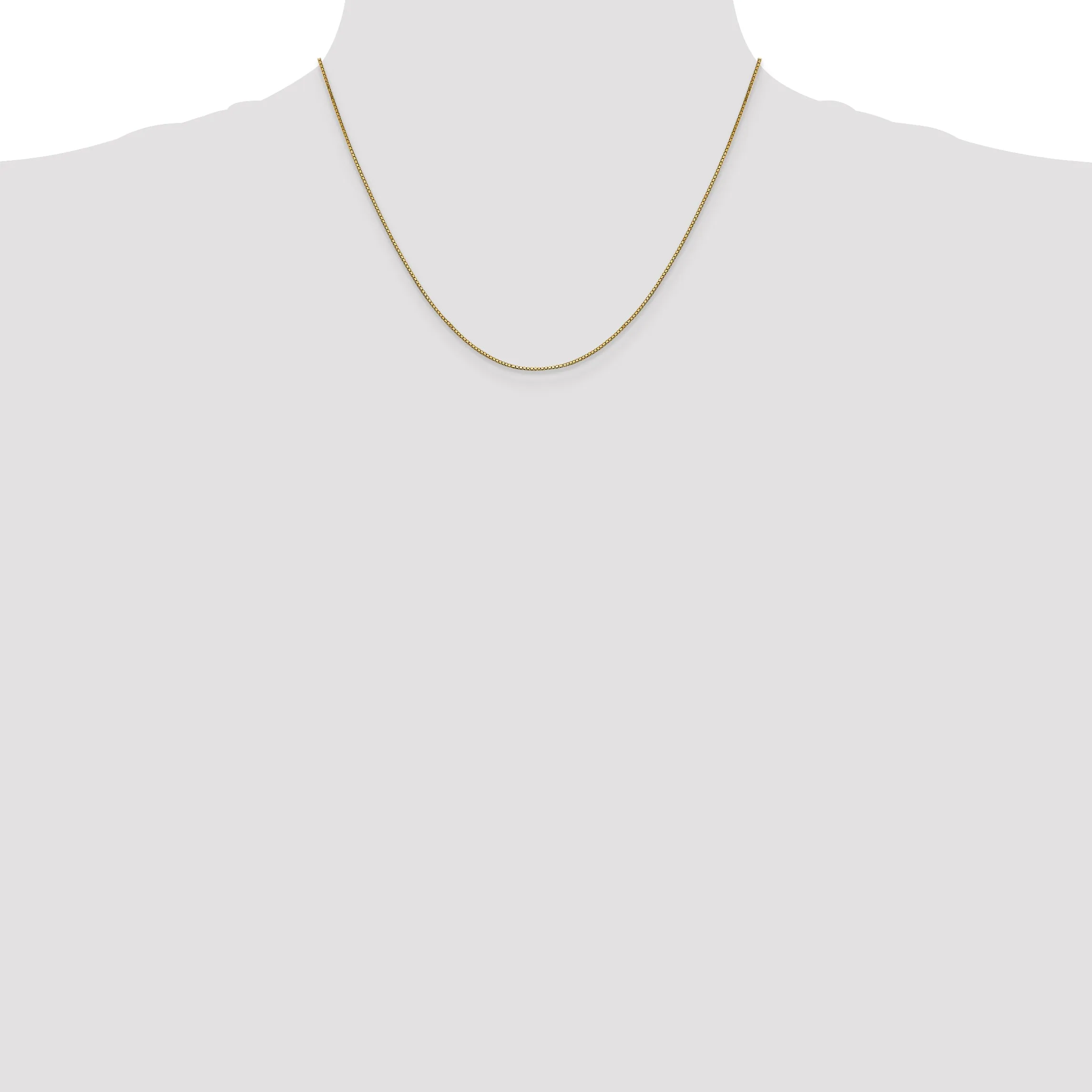 14K Gold Women's Polished Box Chain Necklace 14-inch Elegantly Crafted by Sophia Jewelers