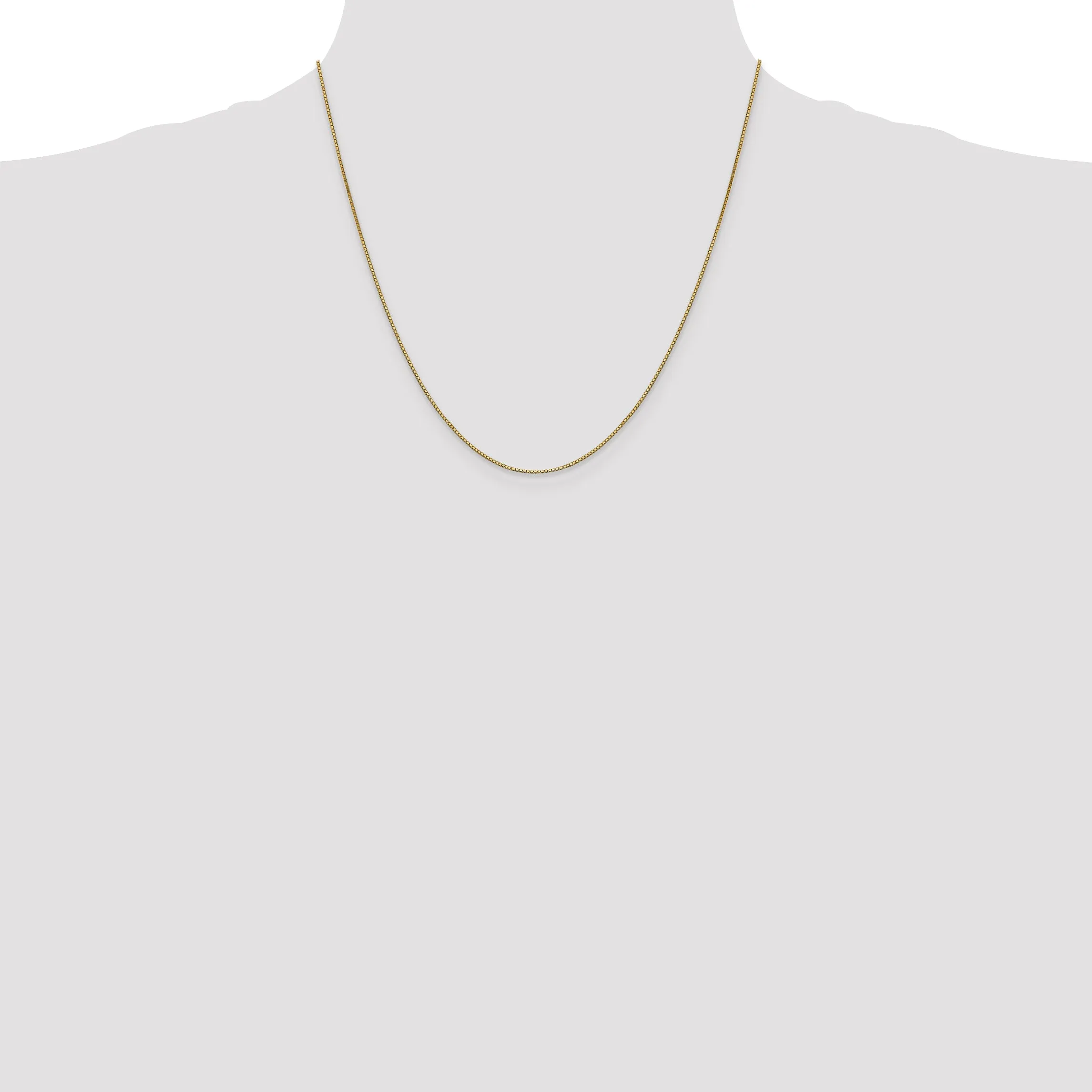 14K Gold Women's Polished Box Chain Necklace 14-inch Elegantly Crafted by Sophia Jewelers