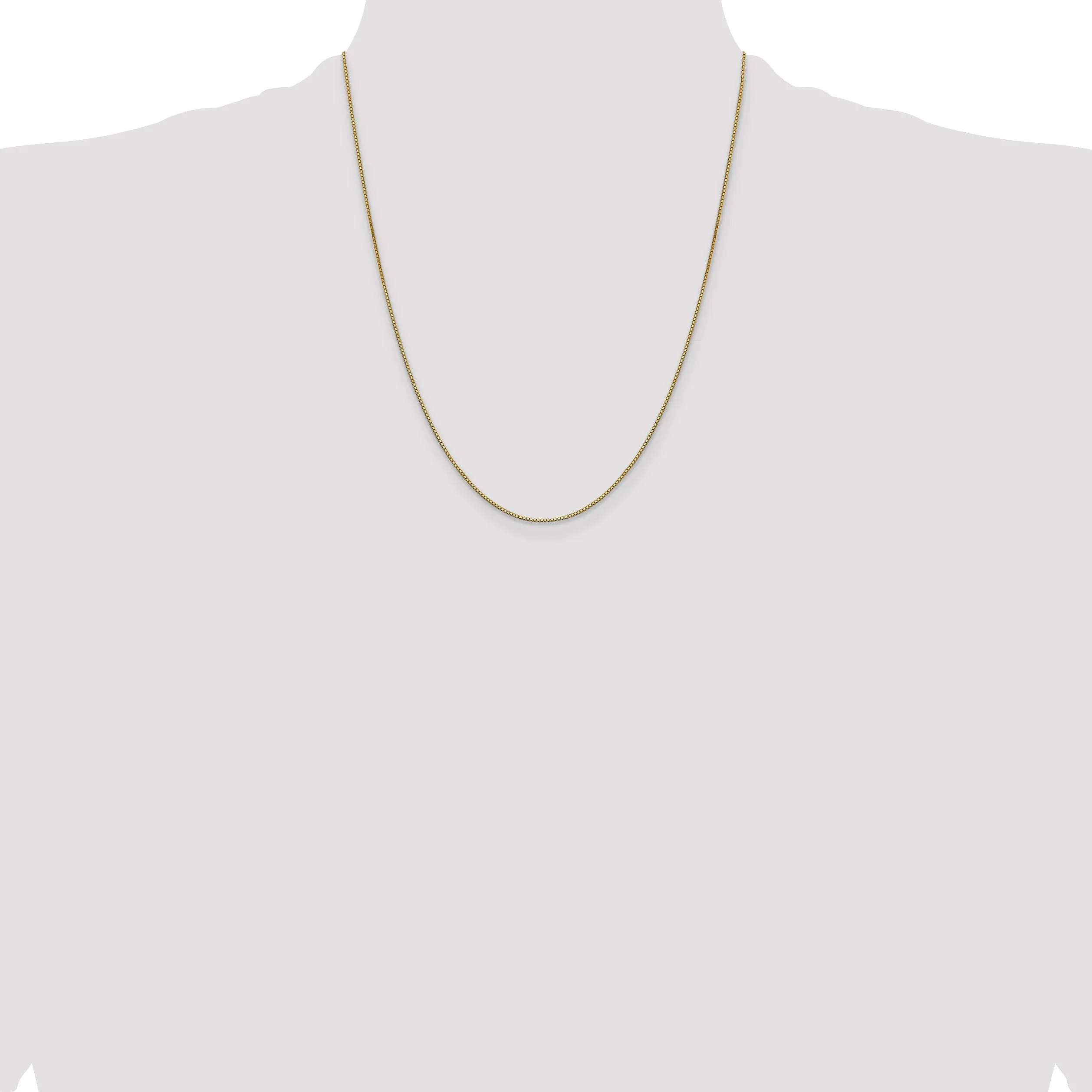 14K Gold Women's Polished Box Chain Necklace 14-inch Elegantly Crafted by Sophia Jewelers