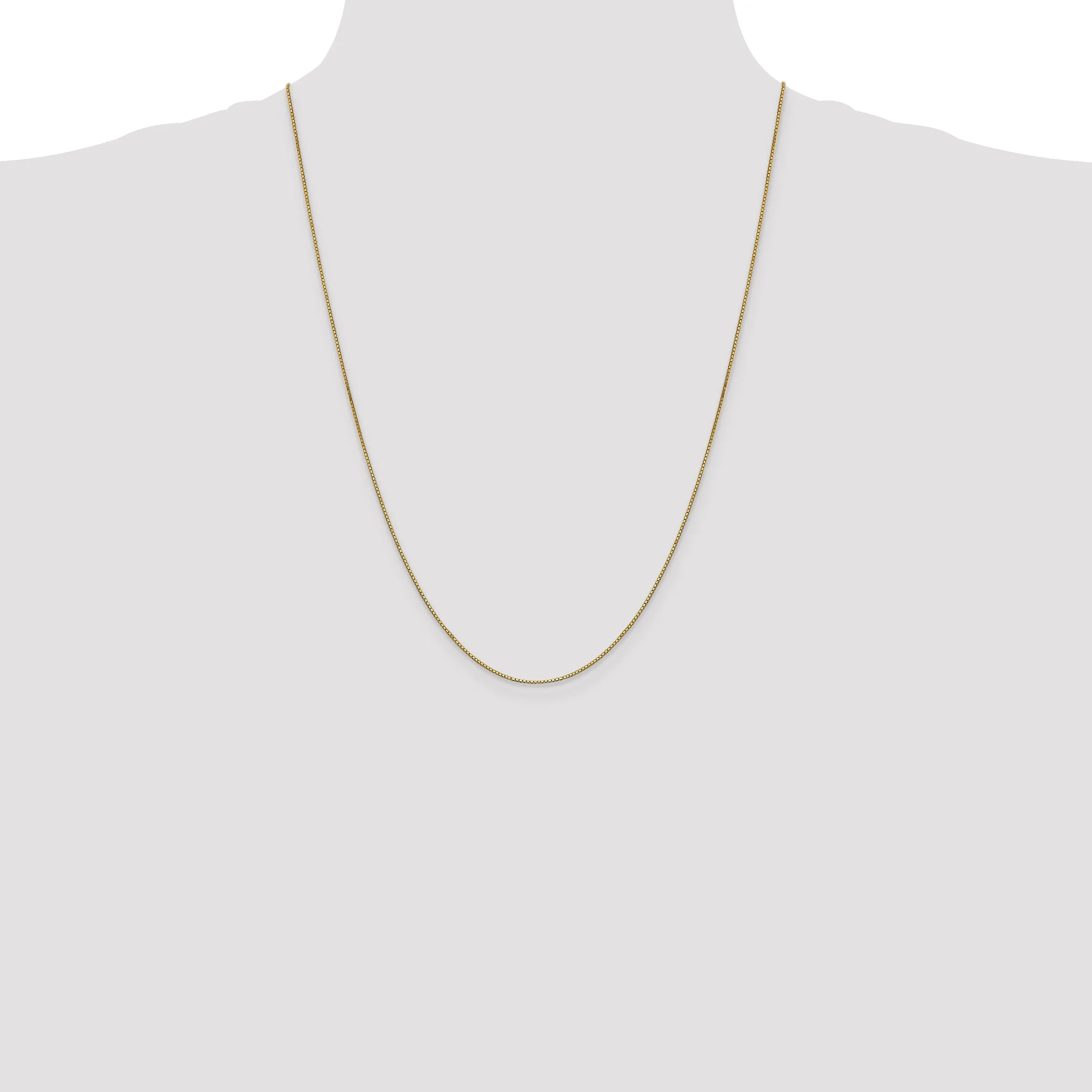 14K Gold Women's Polished Box Chain Necklace 14-inch Elegantly Crafted by Sophia Jewelers