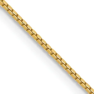14K Gold Women's Polished Box Chain Necklace 14-inch Elegantly Crafted by Sophia Jewelers