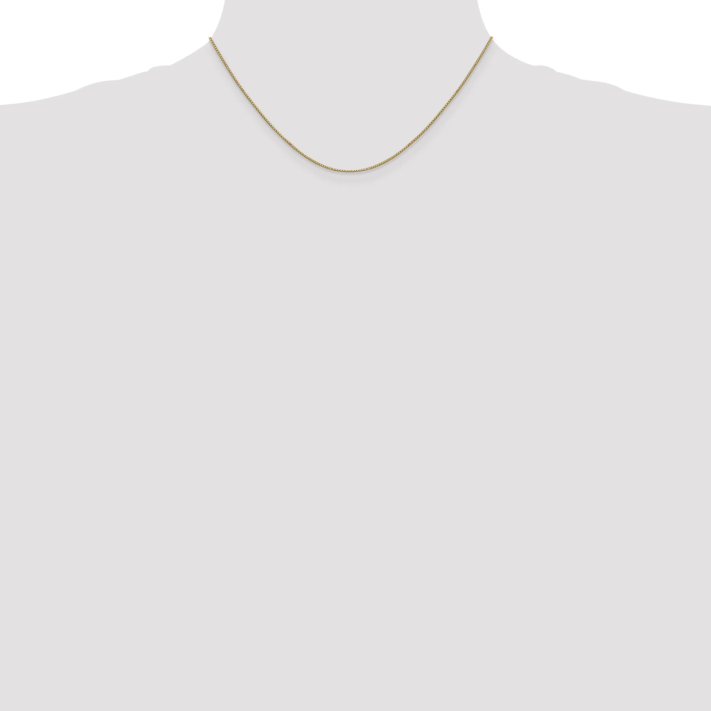 14K Gold Women's Polished Box Chain Necklace 14-inch Elegantly Crafted by Sophia Jewelers