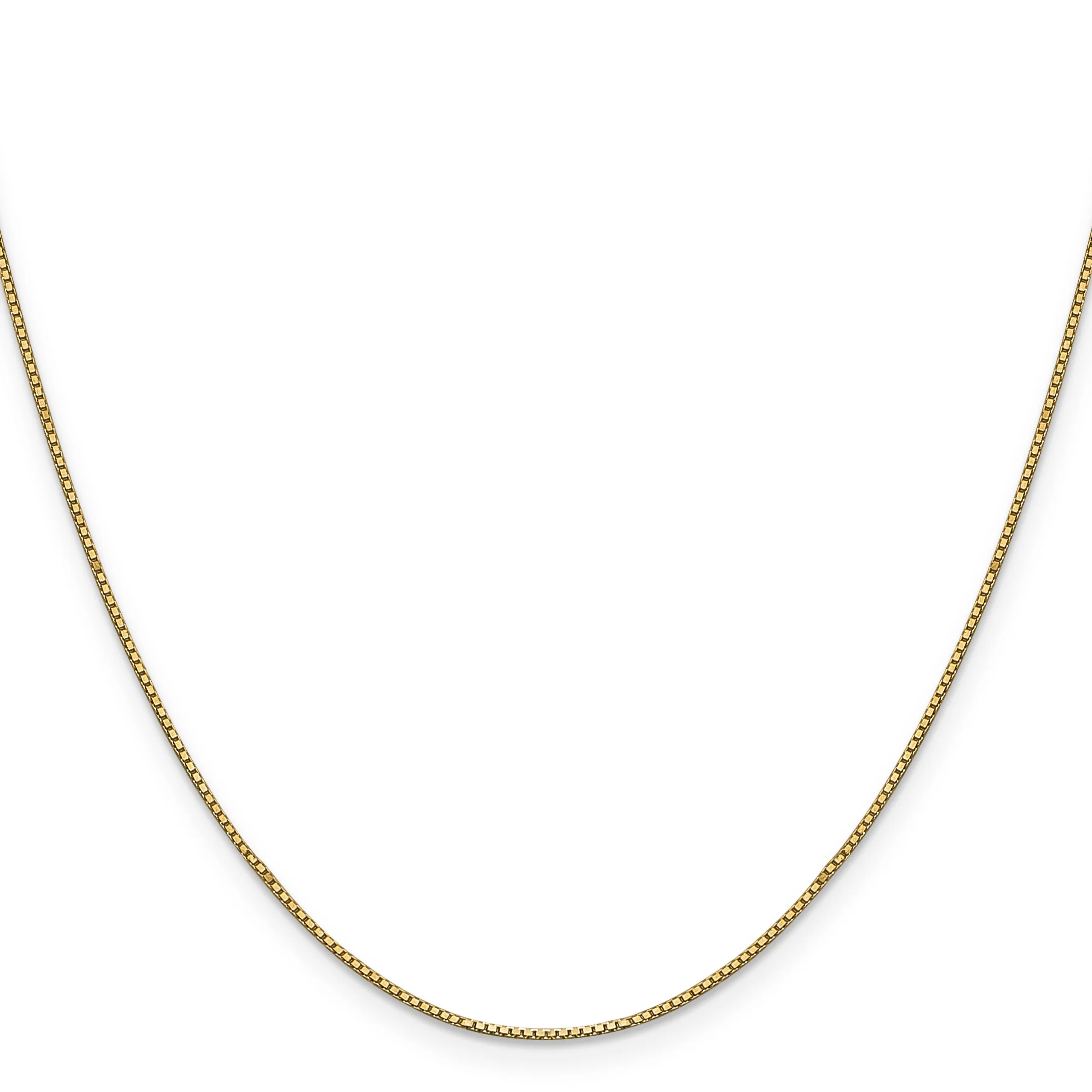 14K Gold Women's Polished Box Chain Necklace 14-inch Elegantly Crafted by Sophia Jewelers