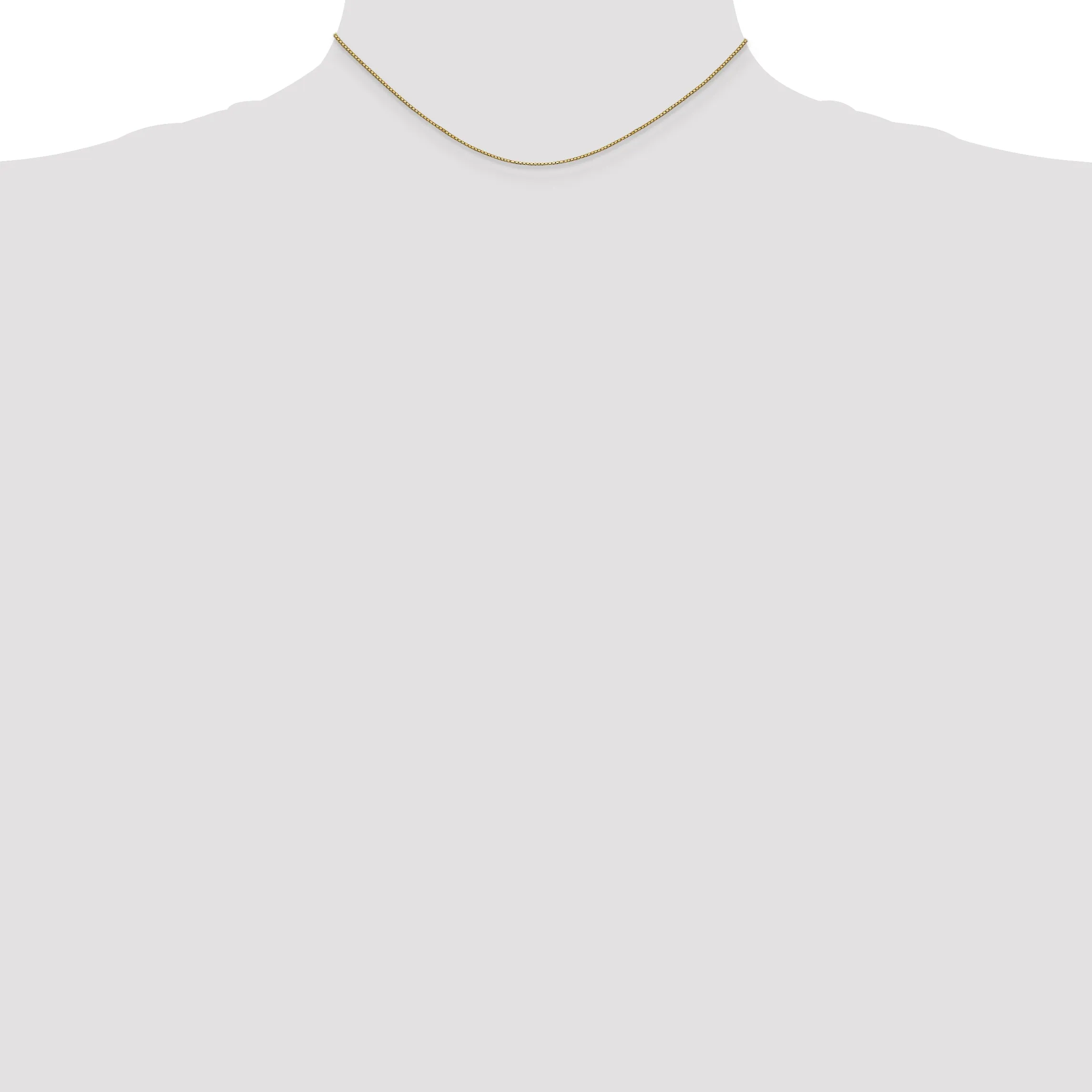 14K Gold Women's Polished Box Chain Necklace 14-inch Elegantly Crafted by Sophia Jewelers