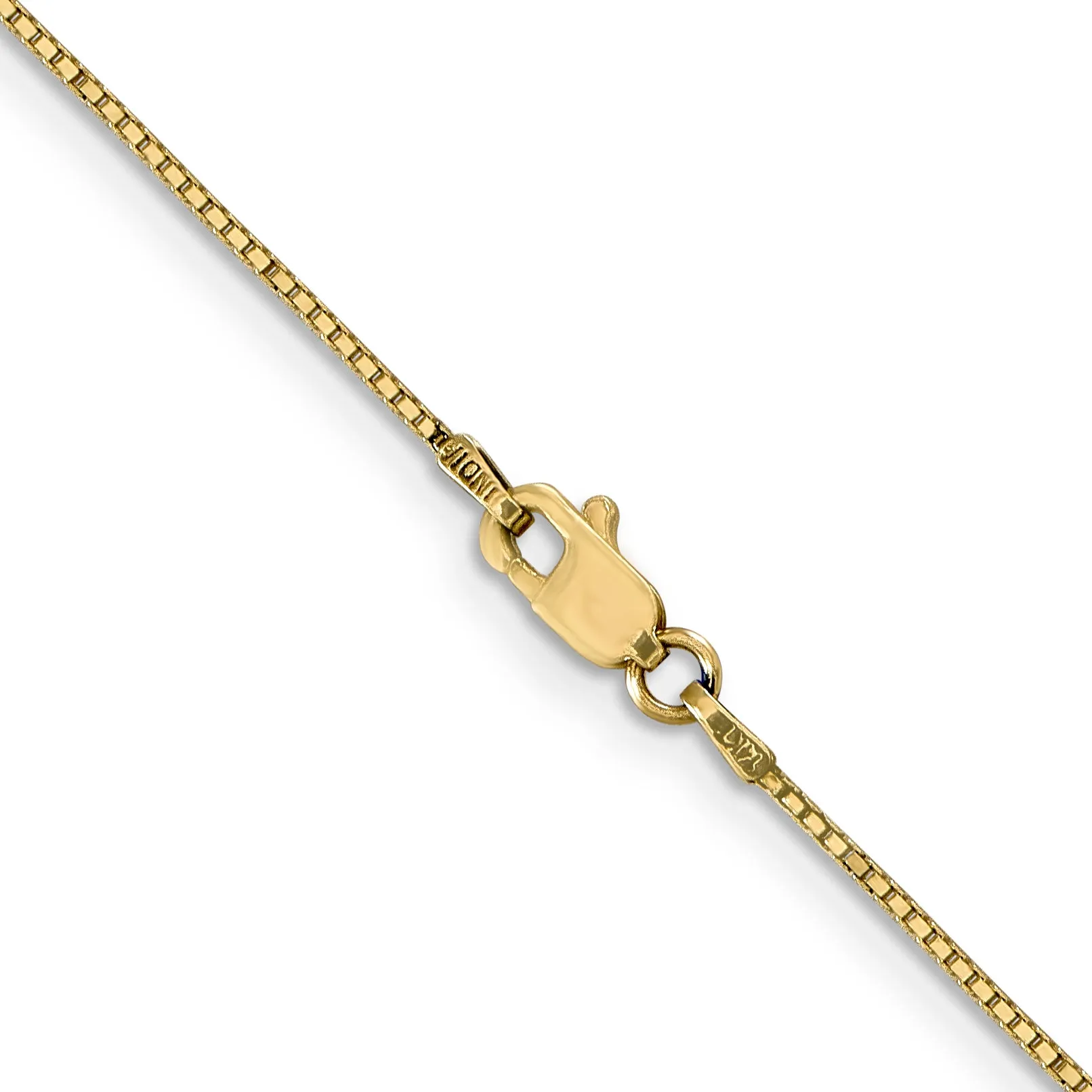 14K Gold Women's Polished Box Chain Necklace 14-inch Elegantly Crafted by Sophia Jewelers