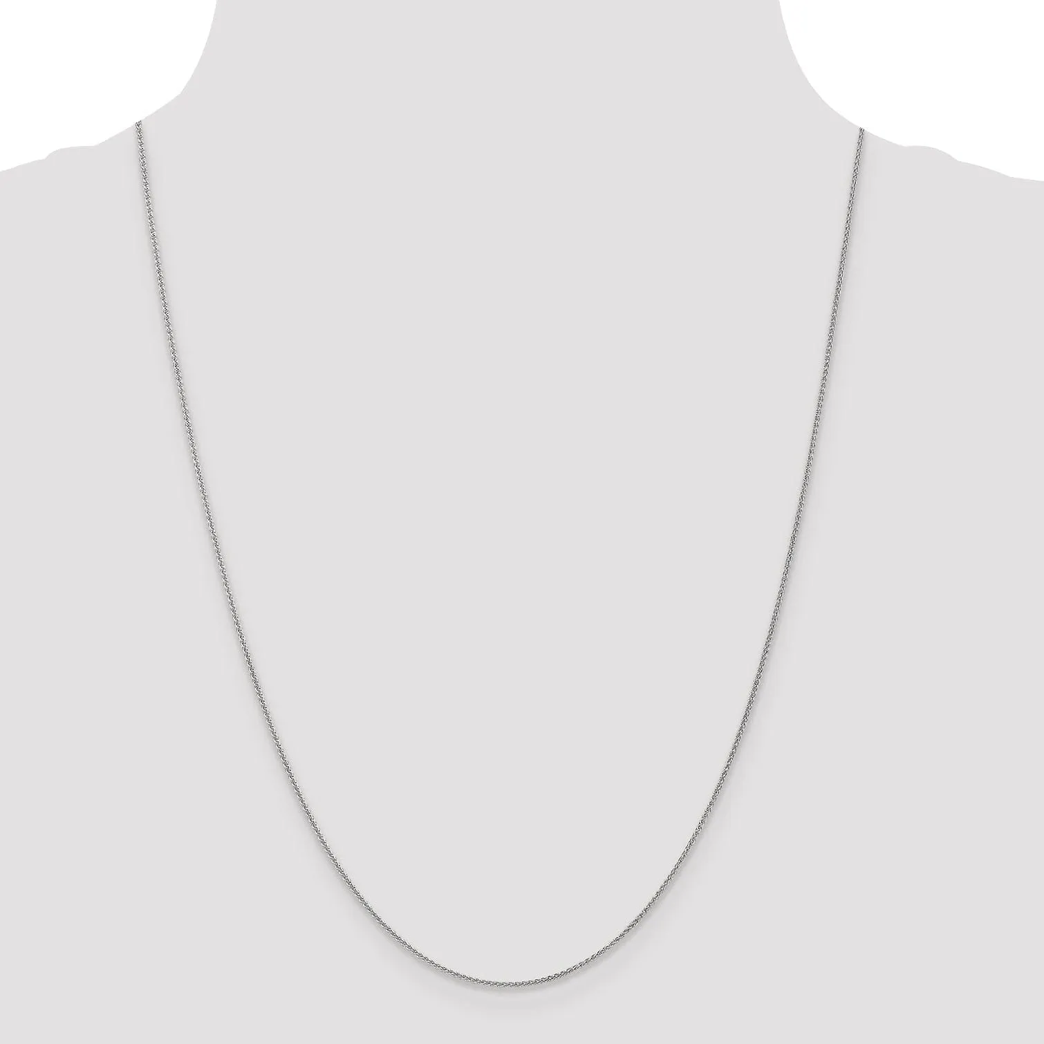 14k White Gold 1.00mm Solid Spiga Chain