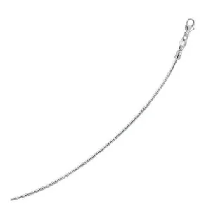 14k White Gold Necklace in a Round Omega Chain Style, size 20''