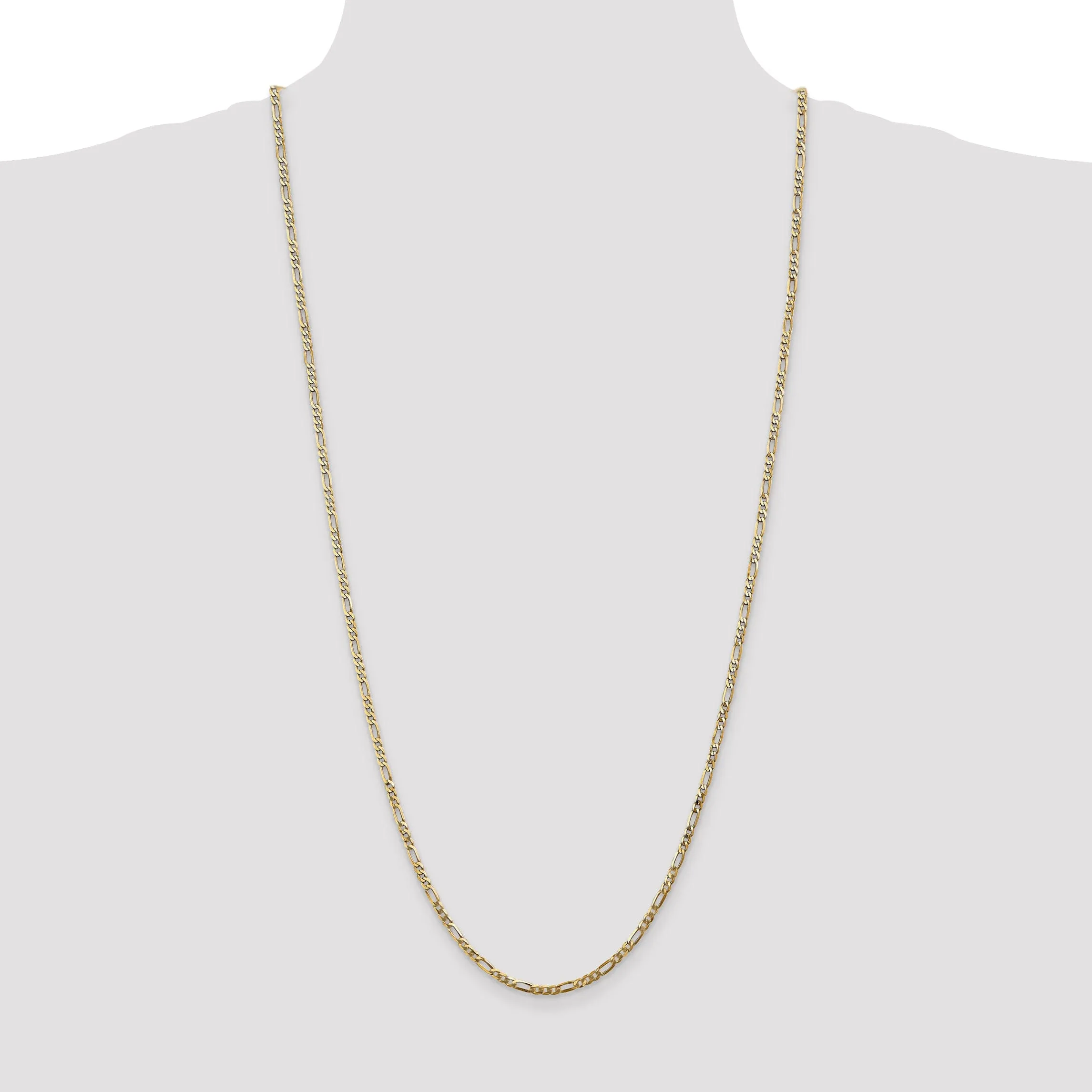 14k Yellow Gold 2.75-mm Flat Solid Figaro Chain