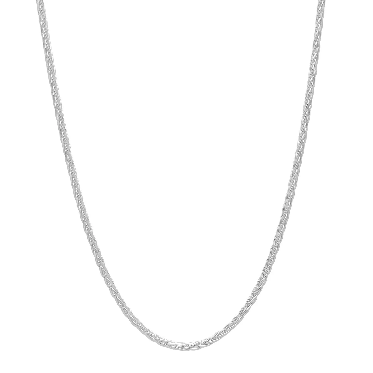1.5mm High-Polished .925 Sterling Silver Round Wheat Chain Necklace, 16'-30 18.0 Inches