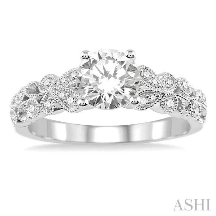 1/6 ctw Diamond Semi-Mount Engagement Ring in 14K White Gold
