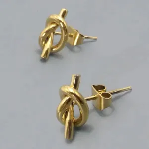 18k Stainless Ribbon Knot Studs
