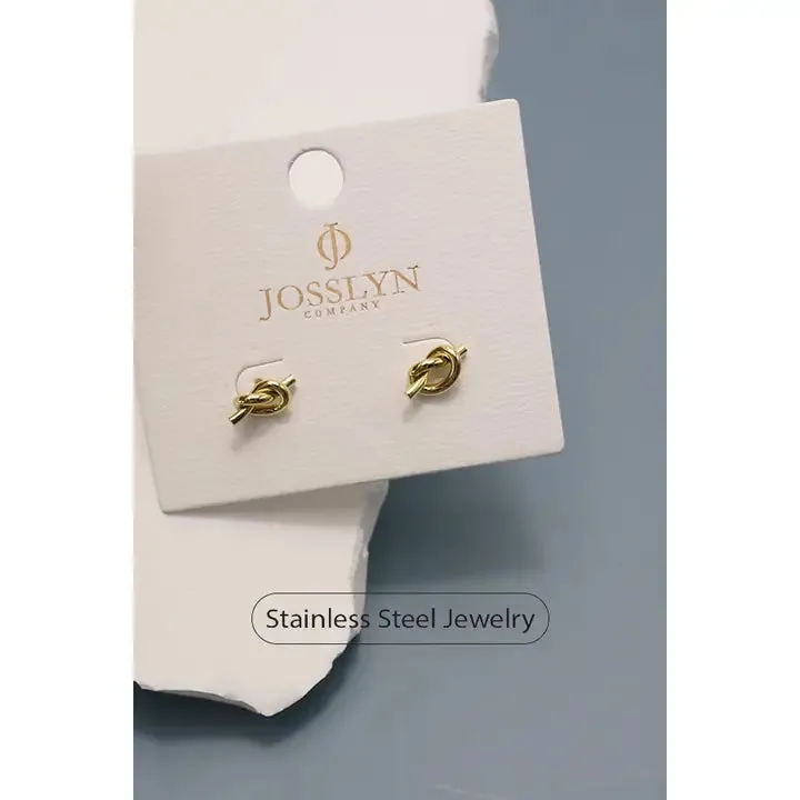 18k Stainless Ribbon Knot Studs