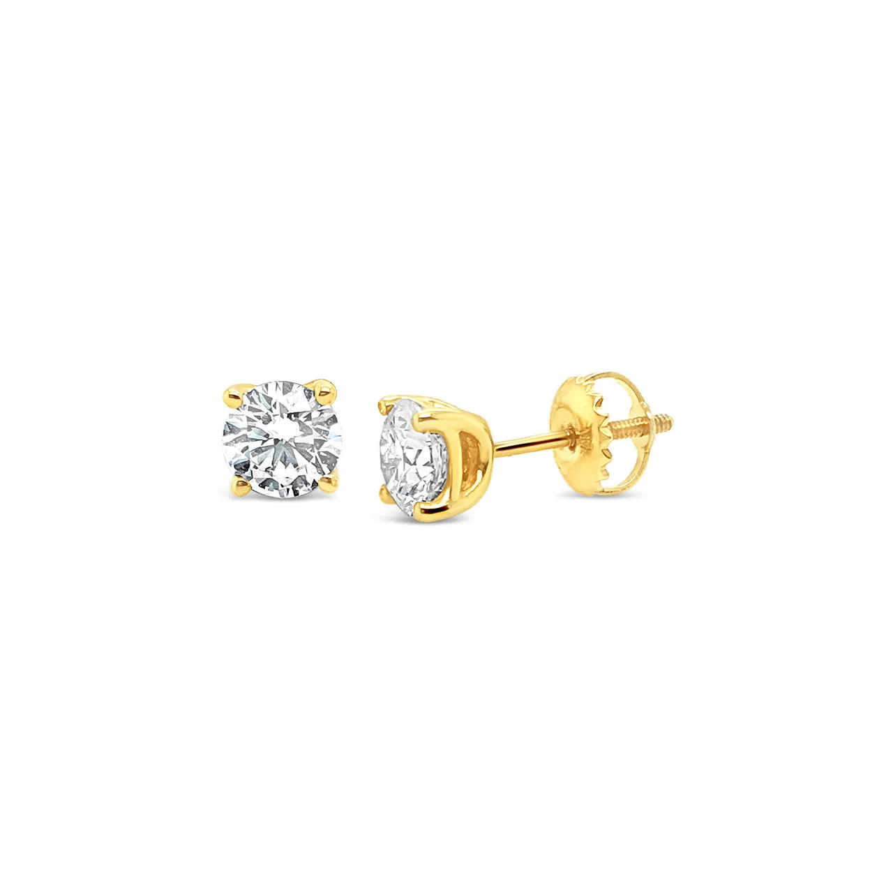 18k Yellow Gold 1.00ct Lab Grown Diamond Stud Earrings
